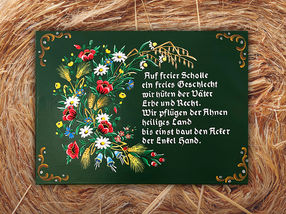 Spruch auf Leinwand