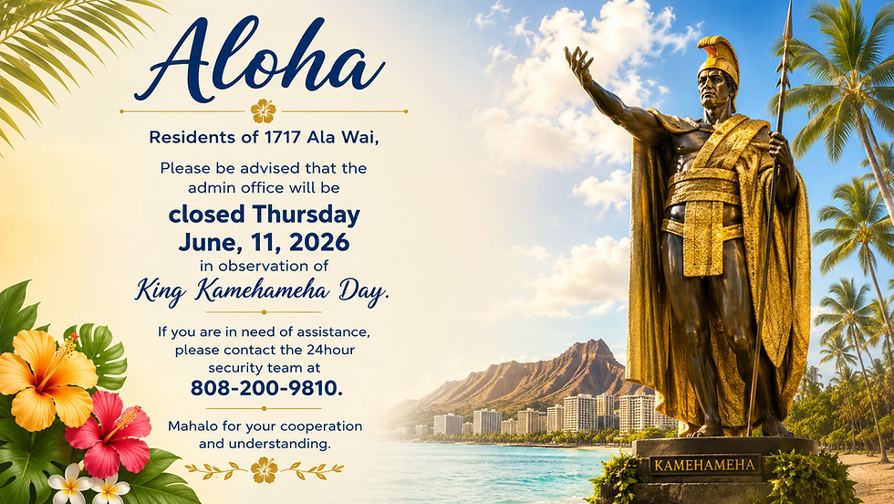 Office Closed King Kamehameha Day
