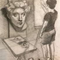 Youth art student's drawing.