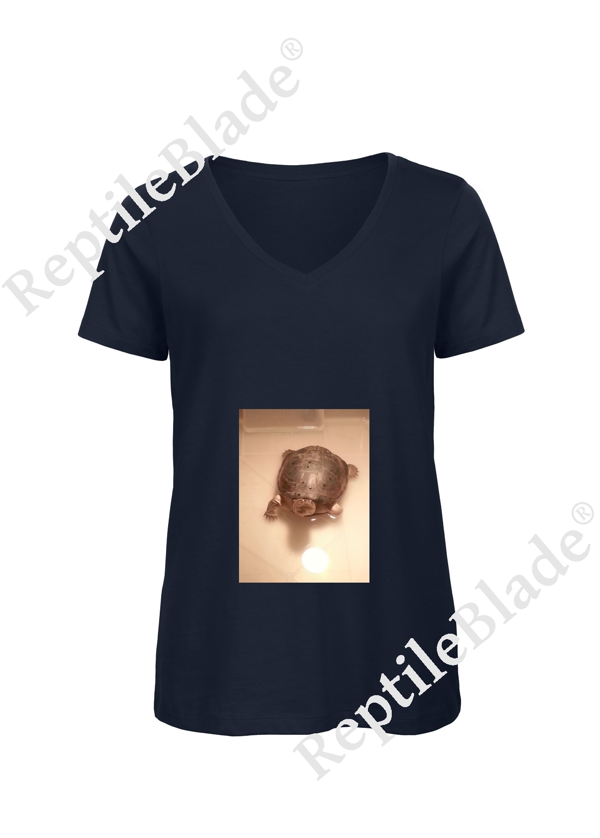 Miniature T-shirt femme col v "Lilo tortues"