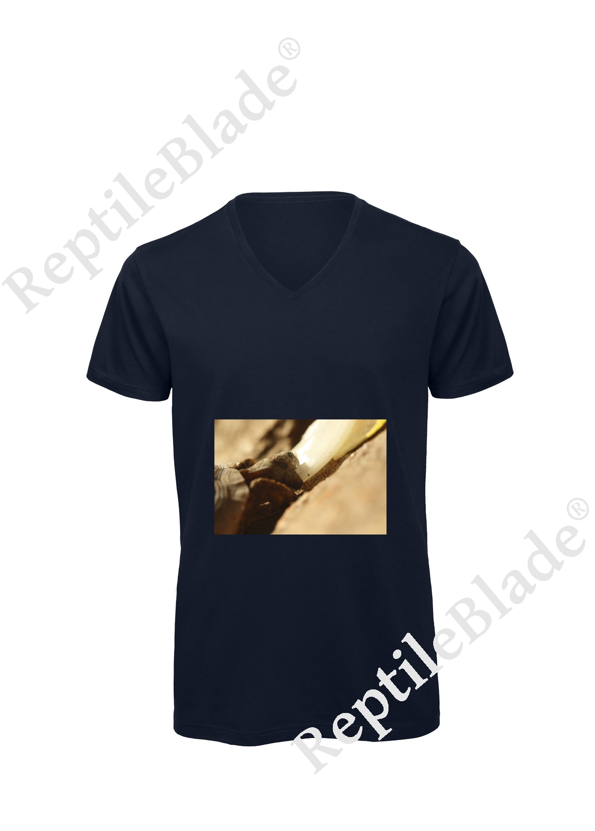 Miniature T-shirt homme col v "Lilo tortues"