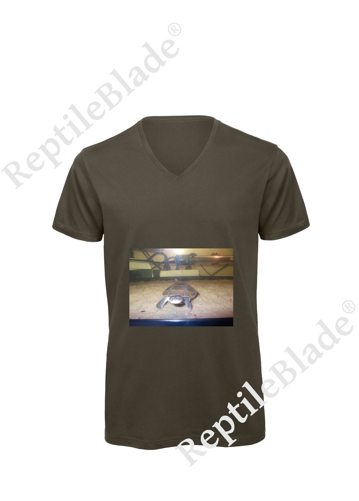 Miniature T-shirt homme col v "Lilo tortues"