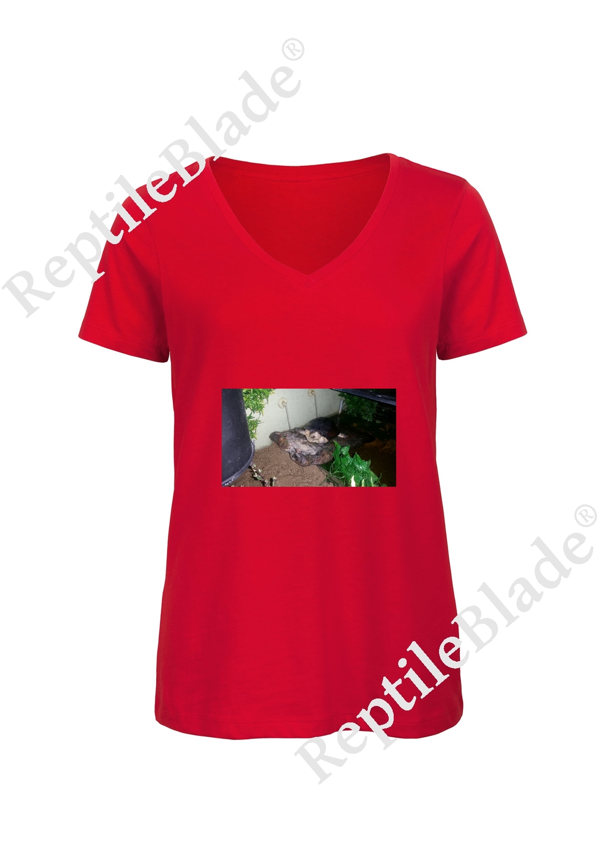 Miniature T-shirt femme col v "Lilo tortues"