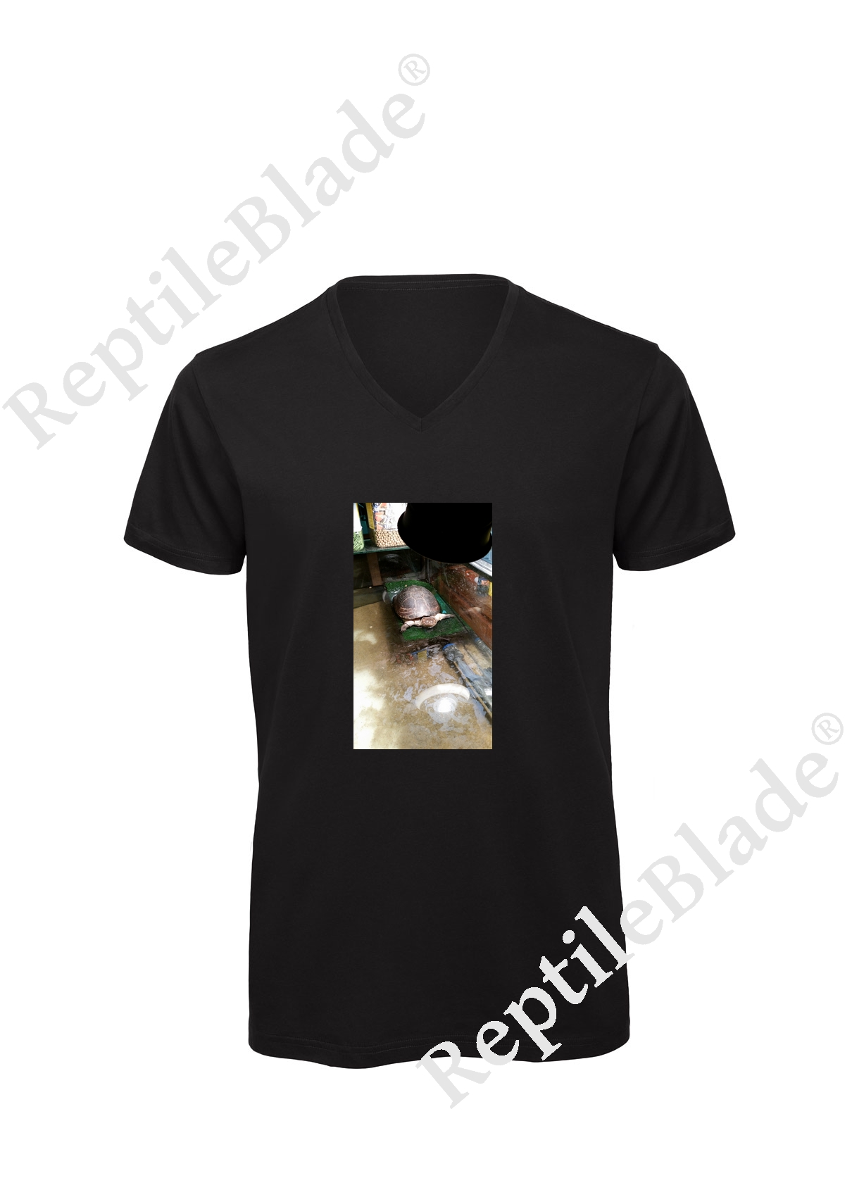 Miniature T-shirt homme col v "Lilo tortues"