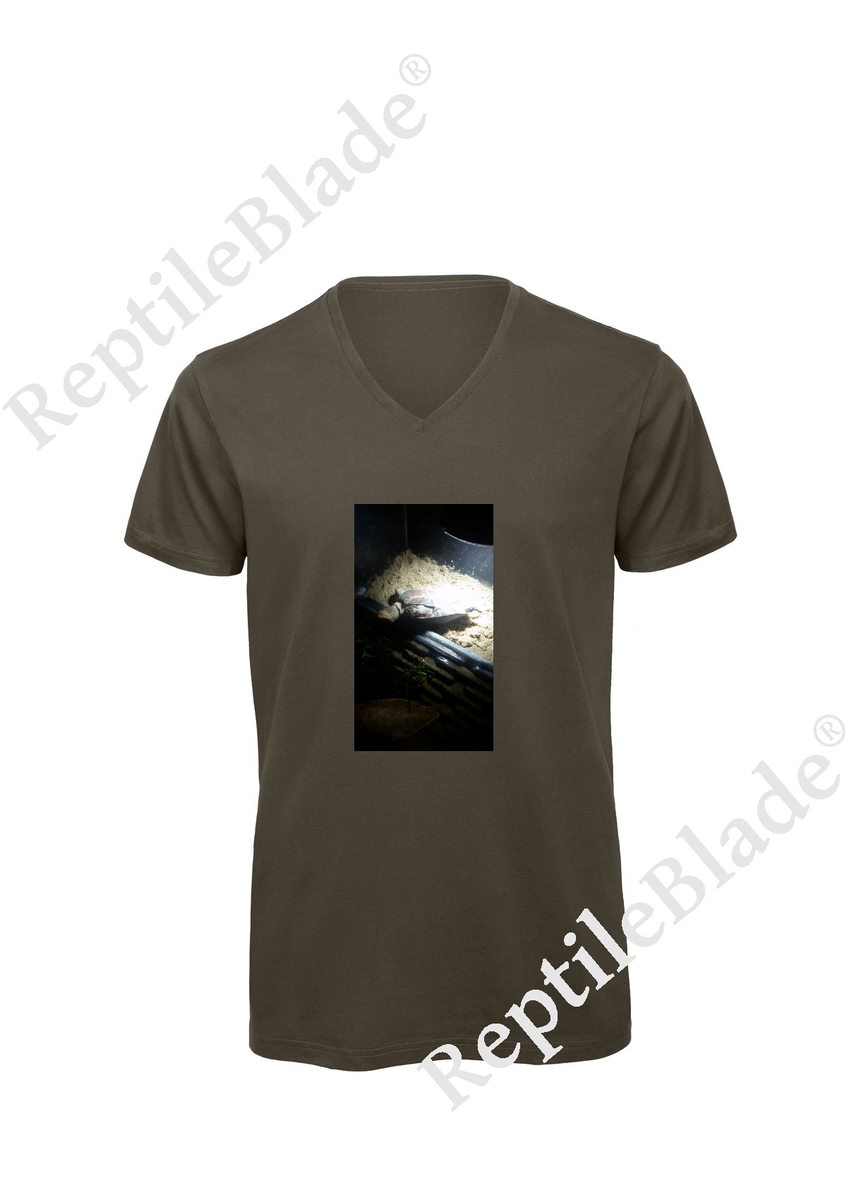 Miniature T-shirt homme col v "Lilo tortues"