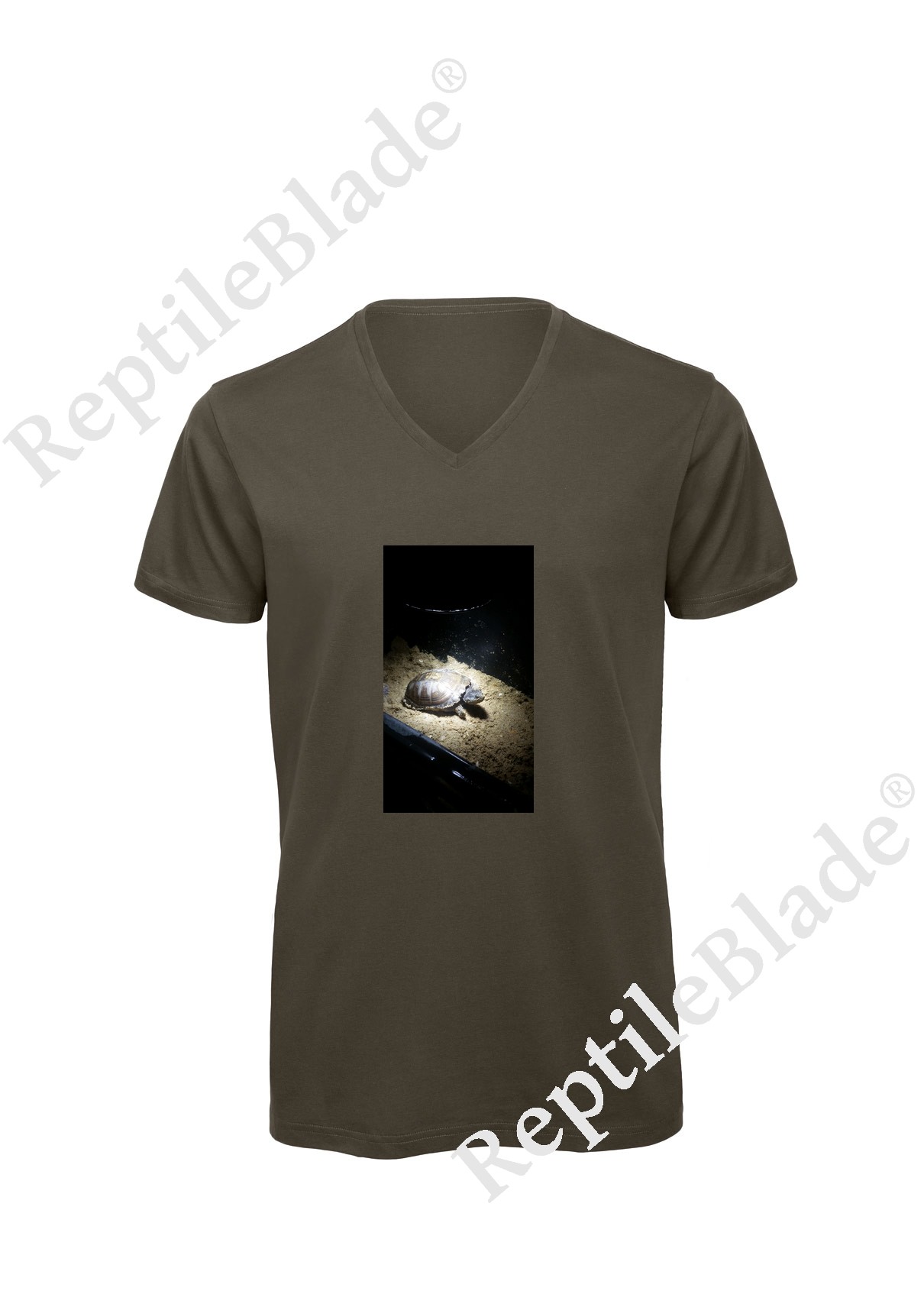 Miniature T-shirt homme col v "Lilo tortues"