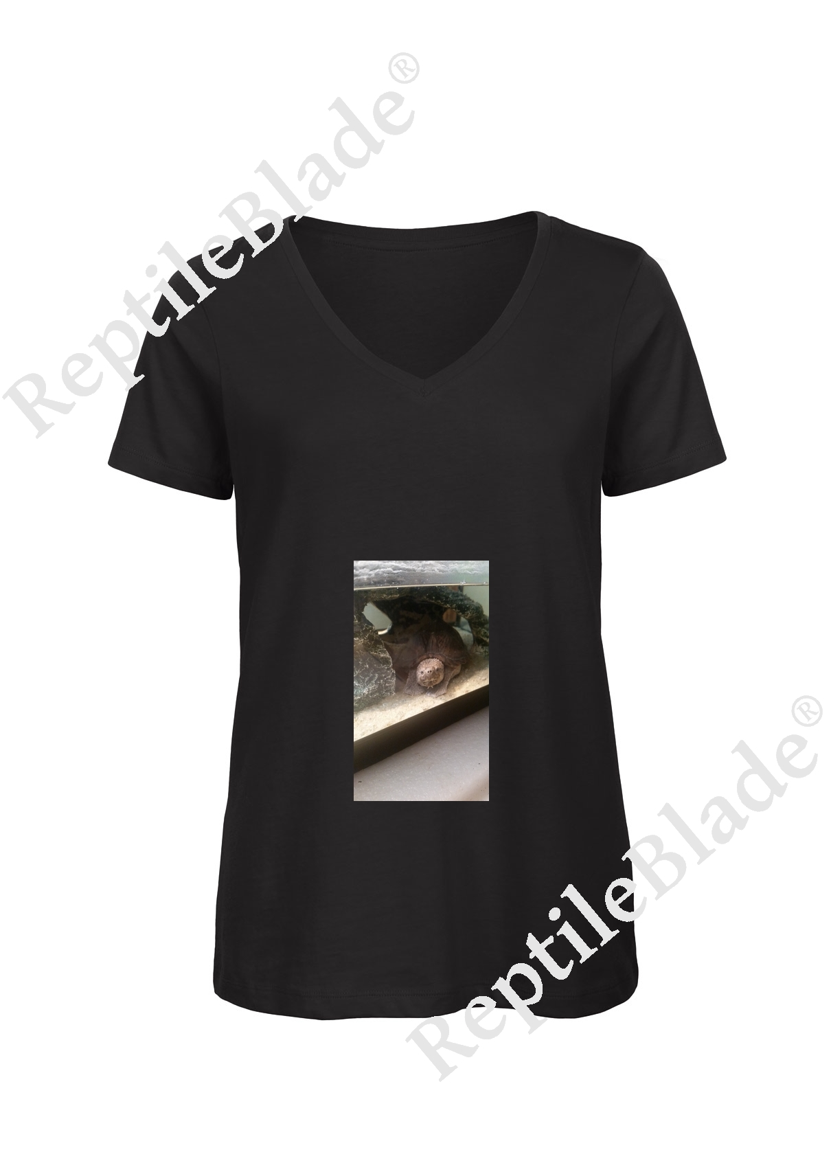 Miniature T-shirt femme col v "Lilo tortues"