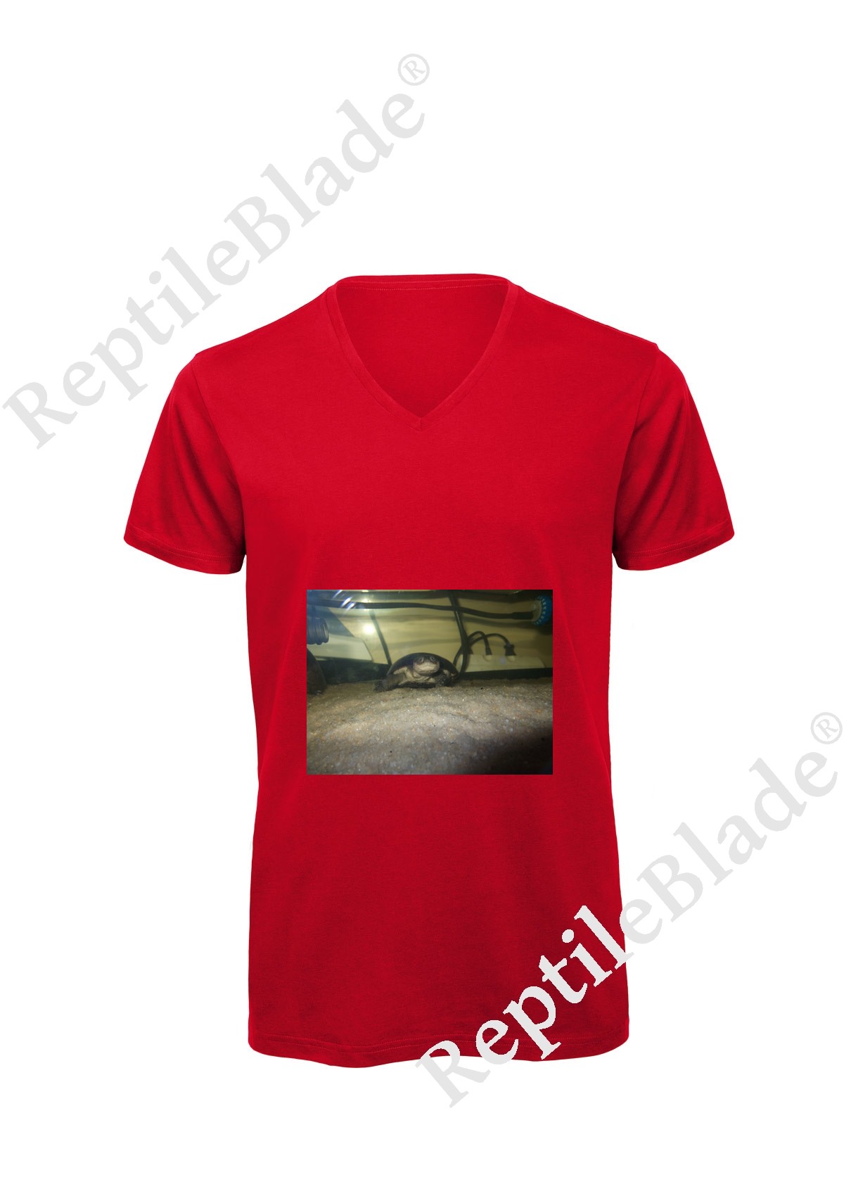 Miniature T-shirt homme col v "Lilo tortues"
