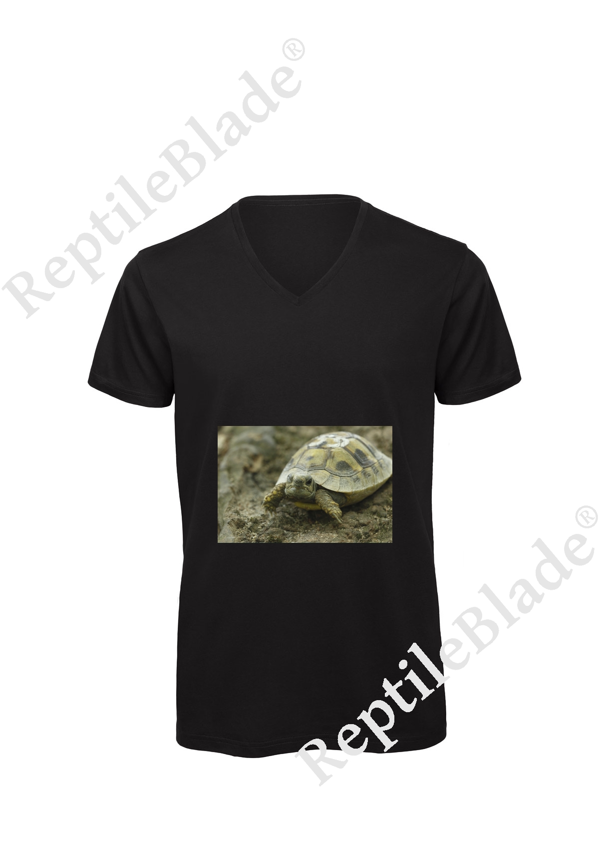 Miniature T-shirt homme col v "Lilo tortues"