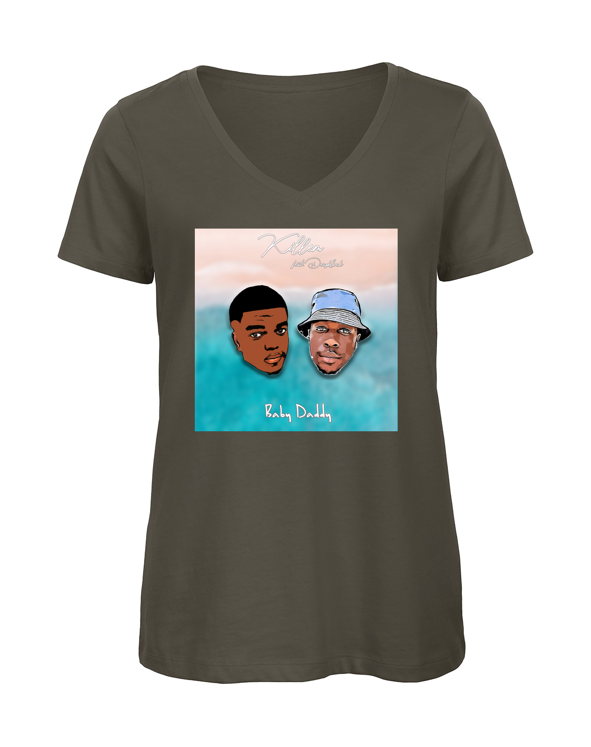 Miniature T-shirt femme col v "Killem Officiel"