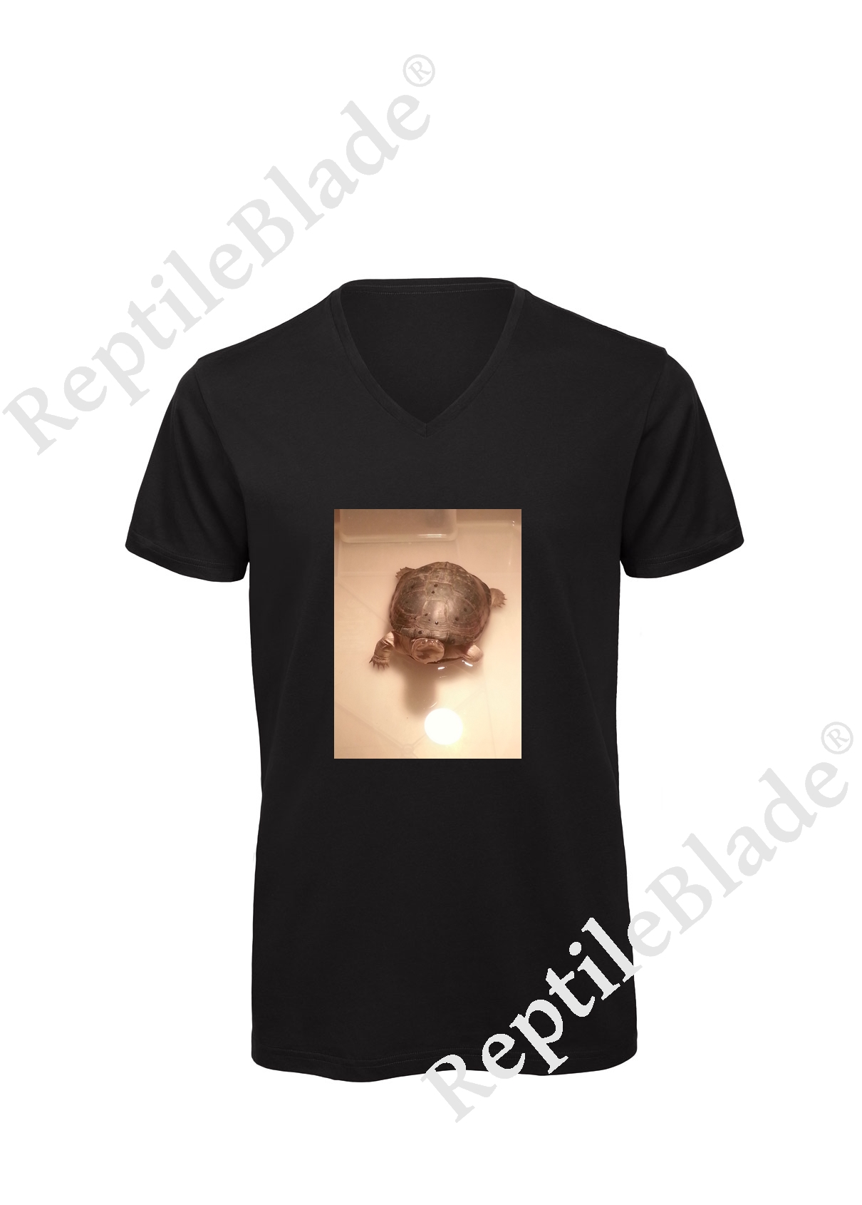 Miniature T-shirt homme col v "Lilo tortues"
