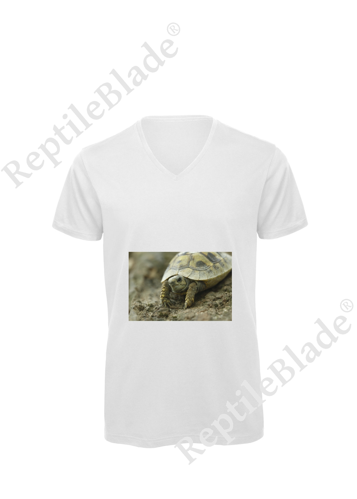 Miniature T-shirt homme col v "Lilo tortues"