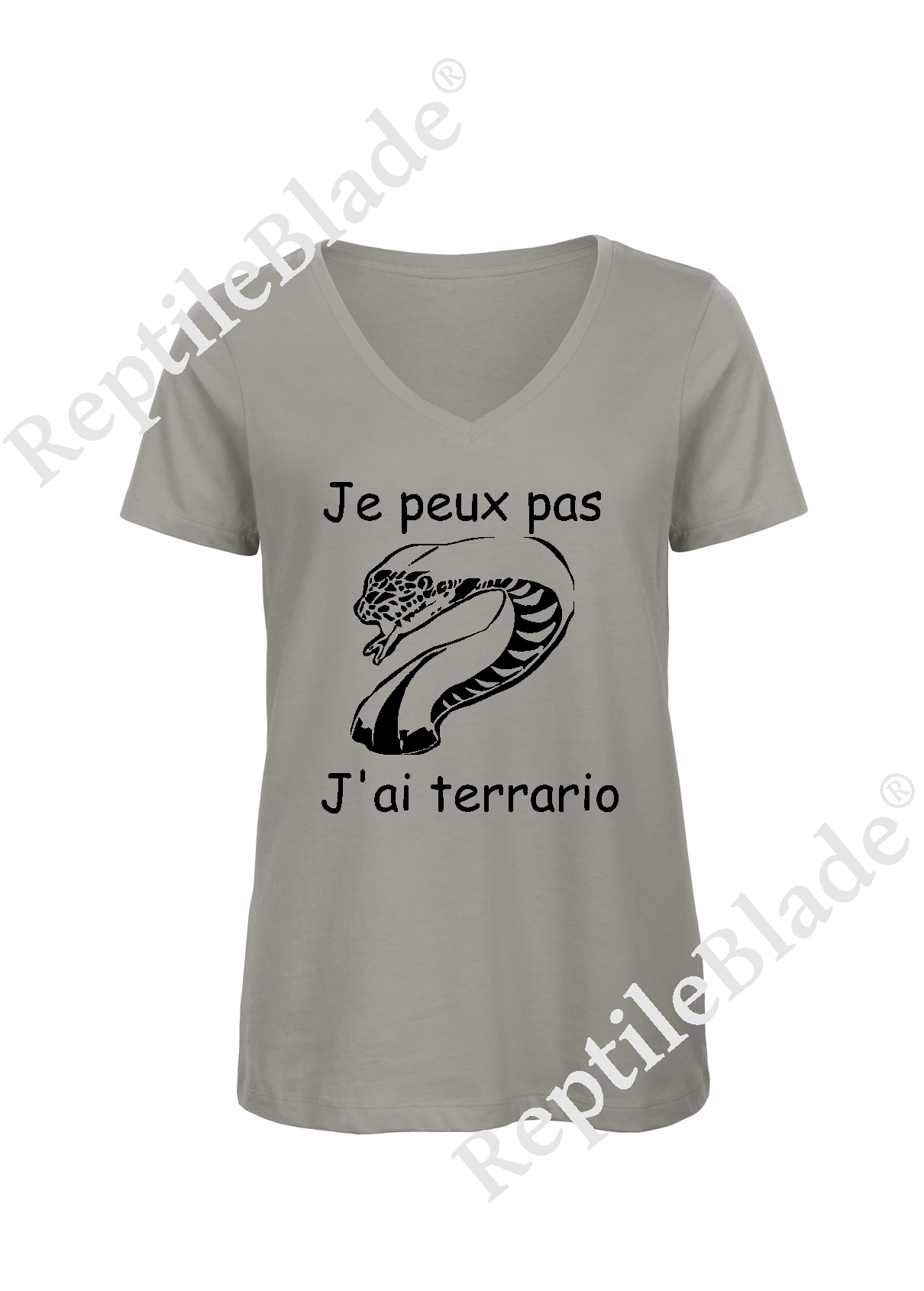 T-shirt femme col v "Je peux pas j'ai terrario"