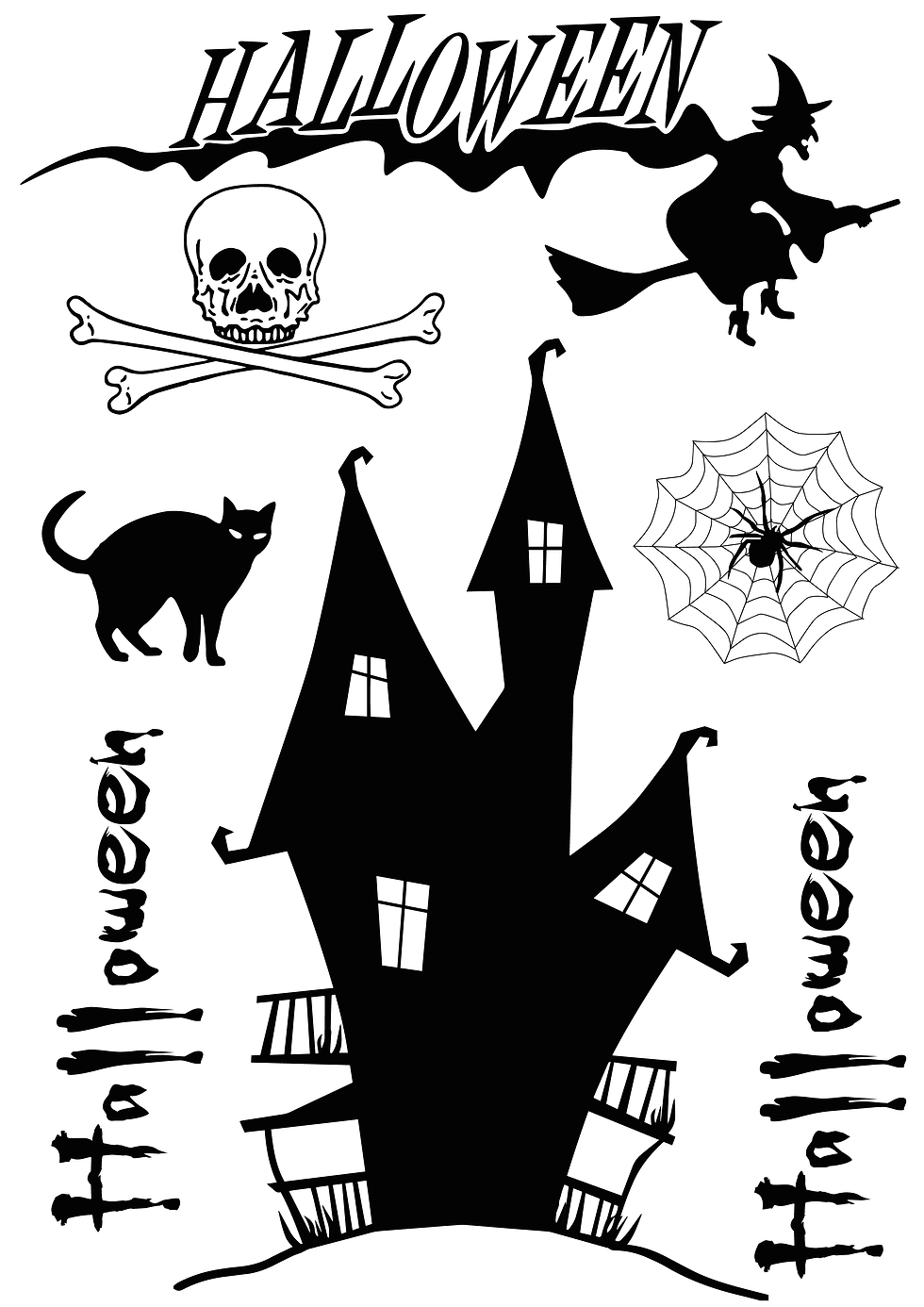 Miniature : Planche de sticker vitre "halloween"