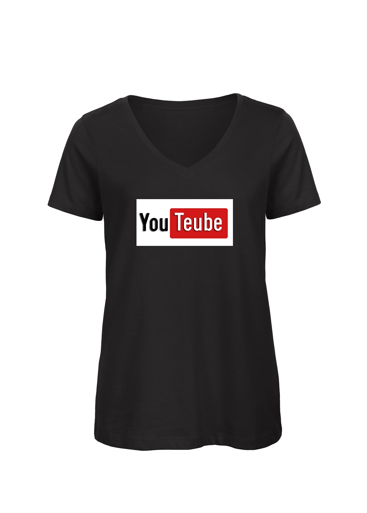 T-shirt femme col v "youteube"