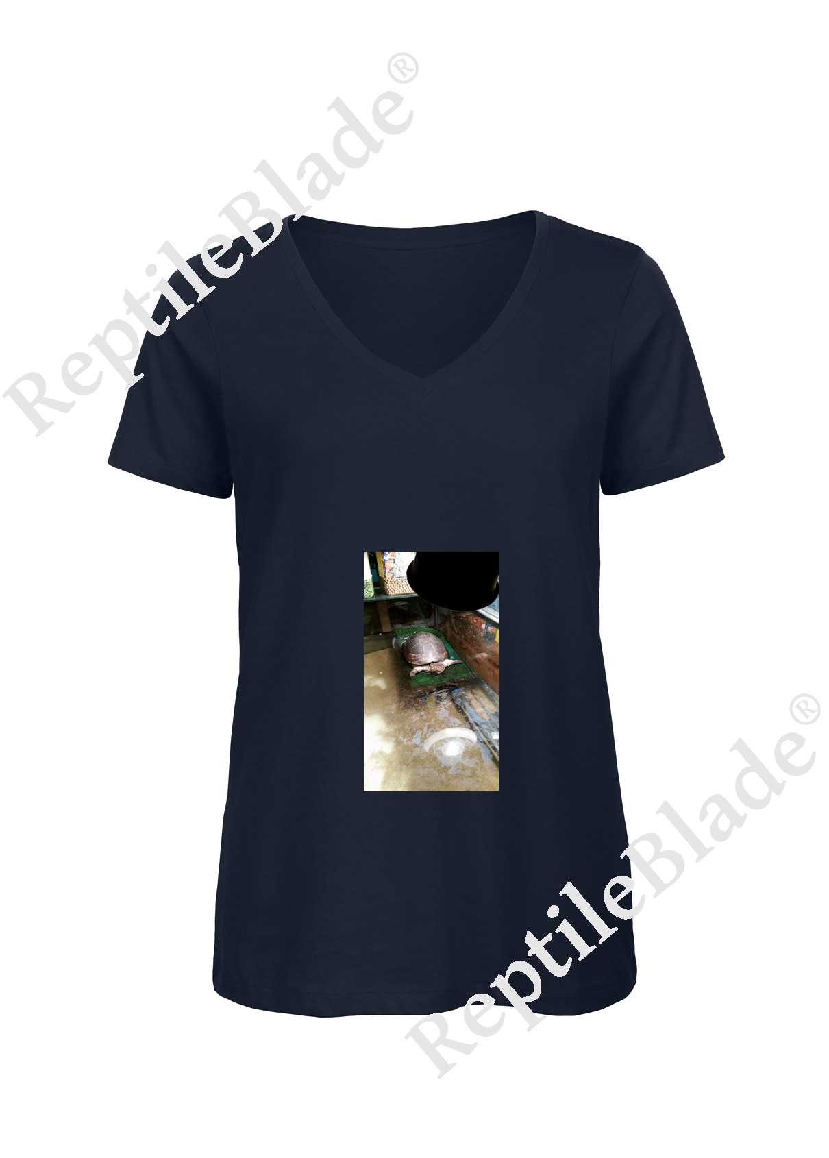 Miniature T-shirt femme col v "Lilo tortues"