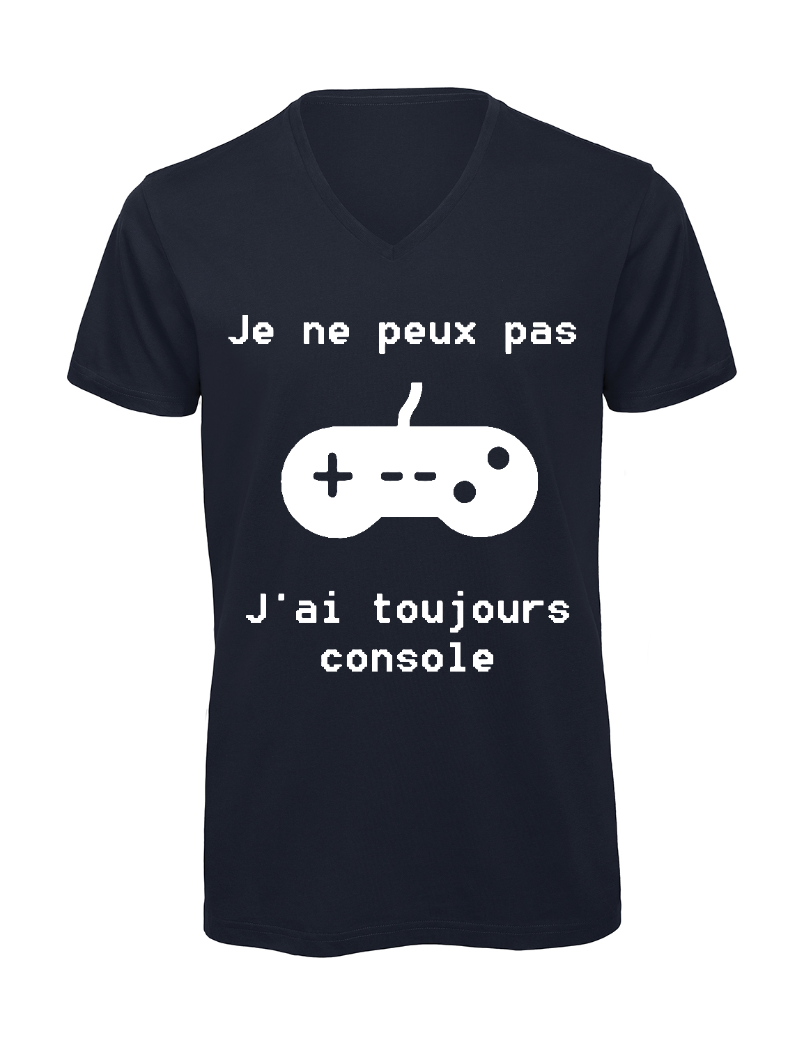 Miniature T-shirt homme col v "Je peux pas j'ai toujours console"