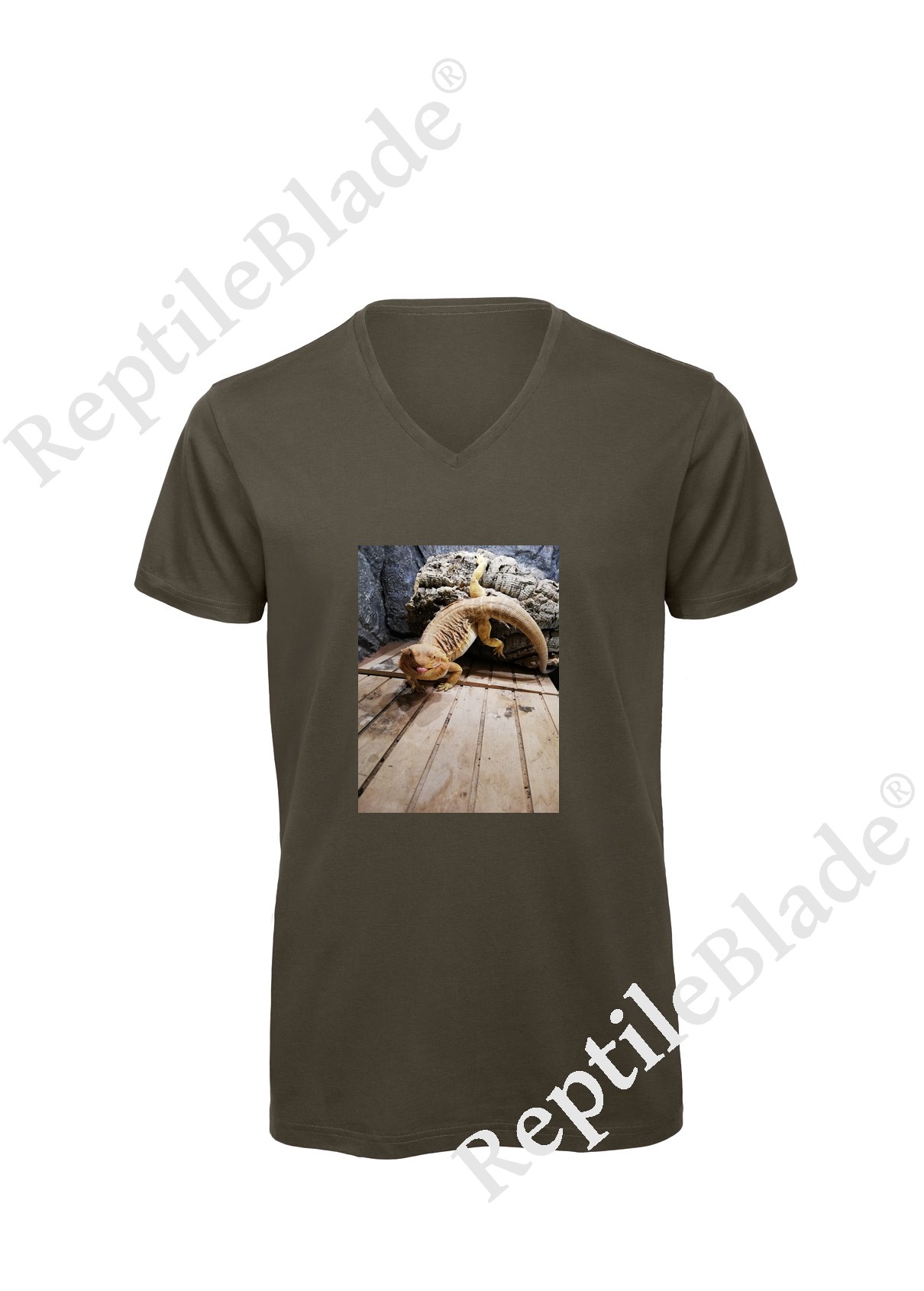 Miniature T-shirt homme col v "Lilo tortues"