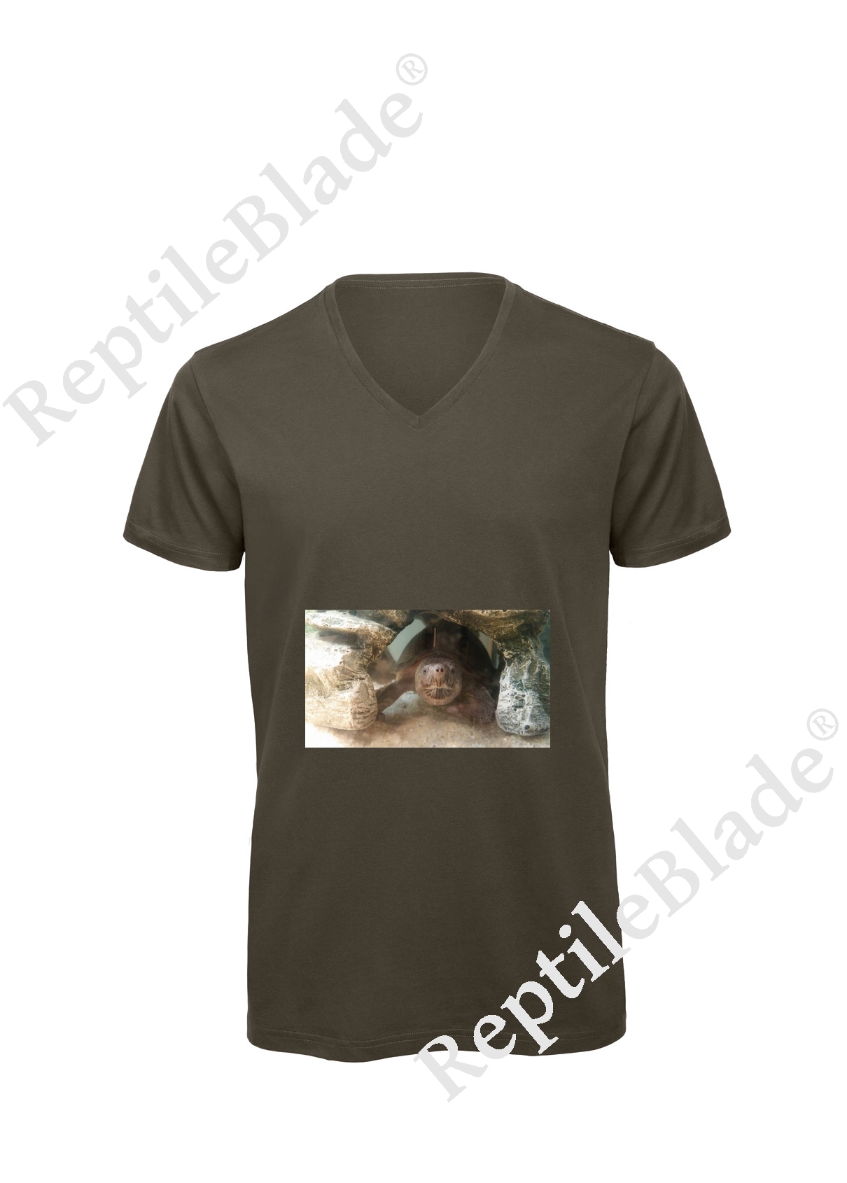 Miniature T-shirt homme col v "Lilo tortues"