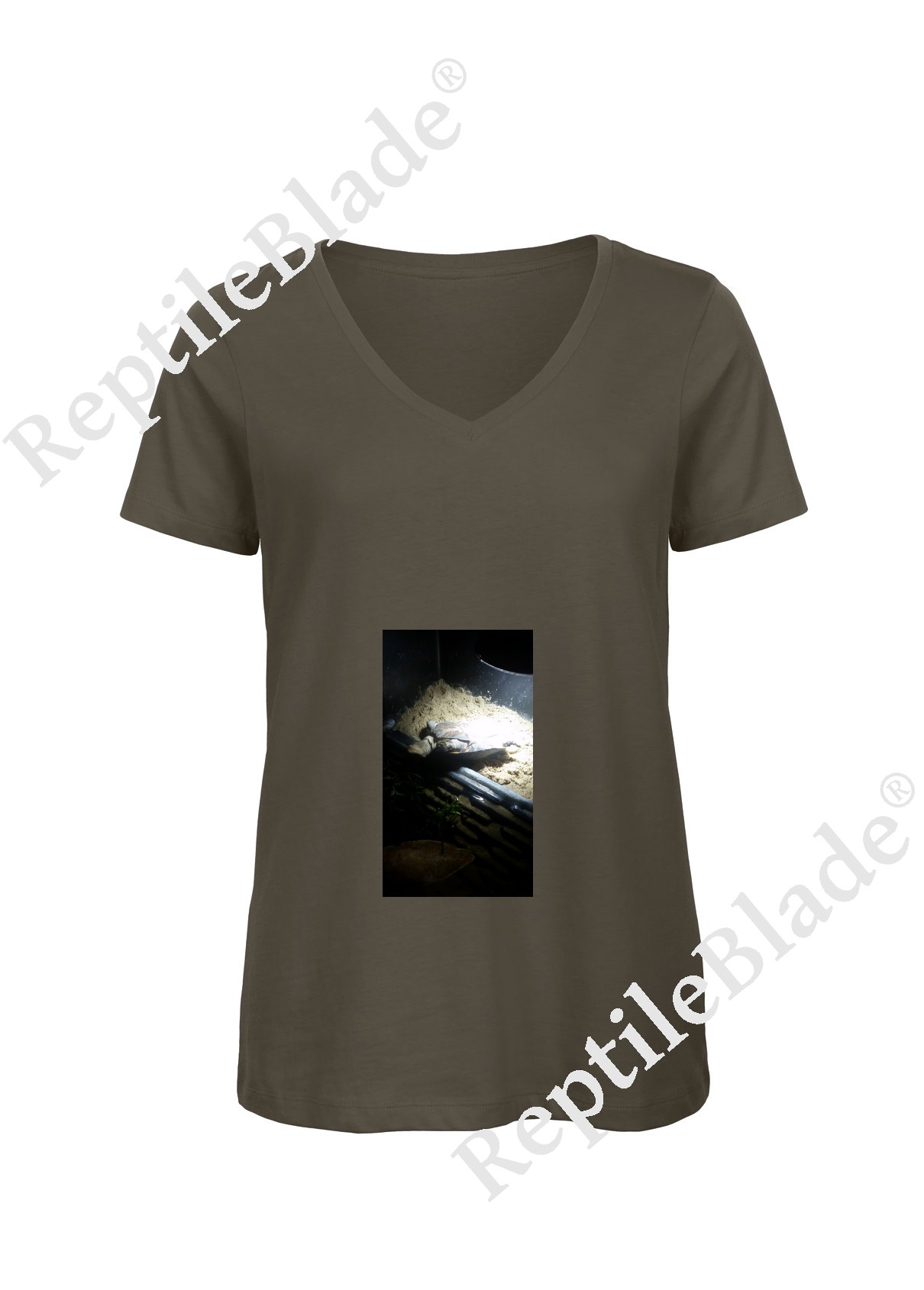 Miniature T-shirt femme col v "Lilo tortues"