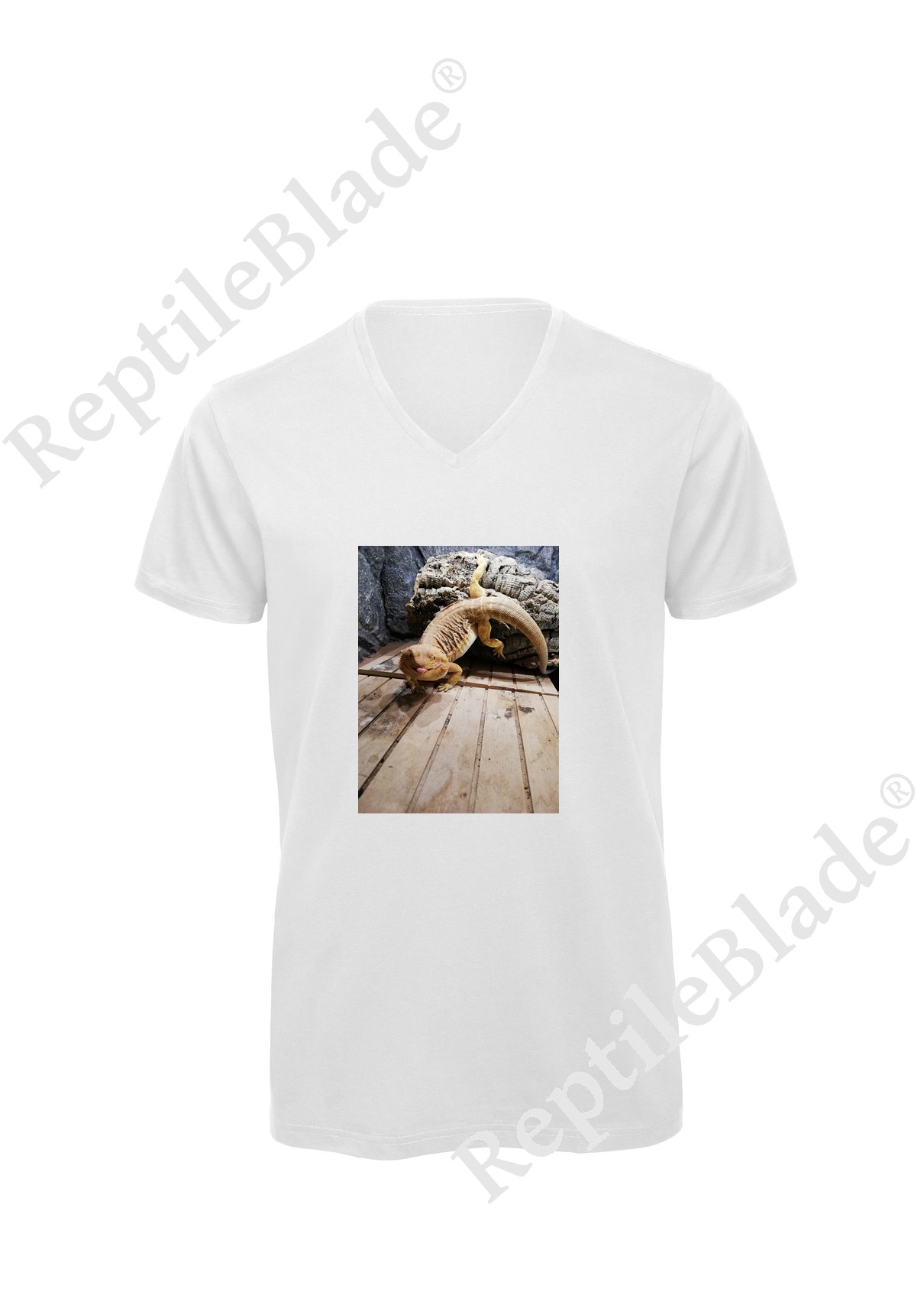 Miniature T-shirt homme col v "Lilo tortues"