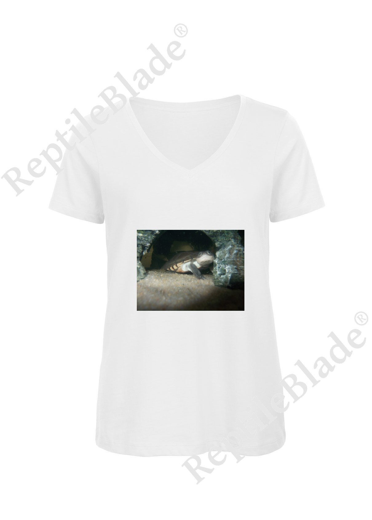 Miniature T-shirt femme col v "Lilo tortues"