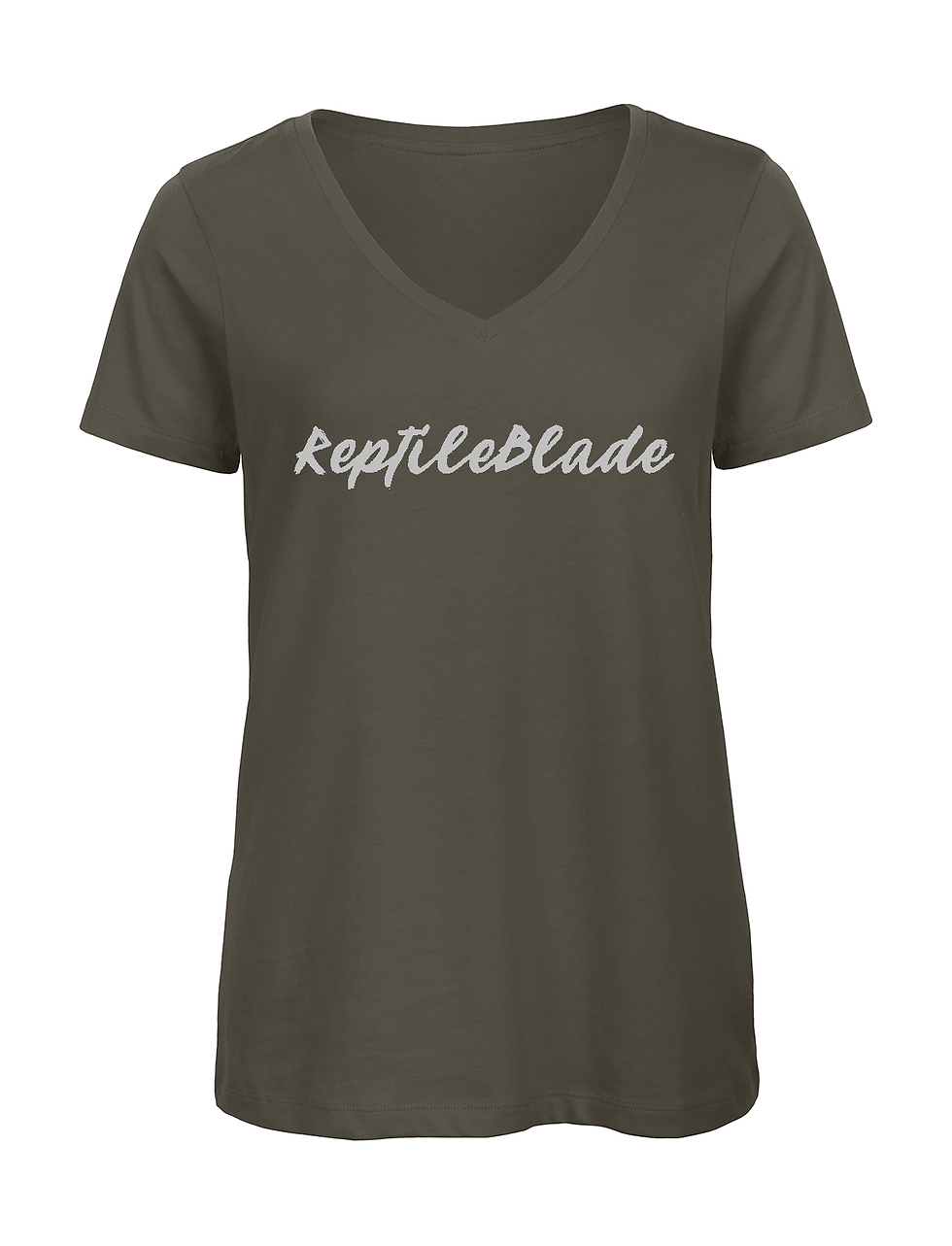 Miniatura: T-shirt femme col v "ReptileBlade"