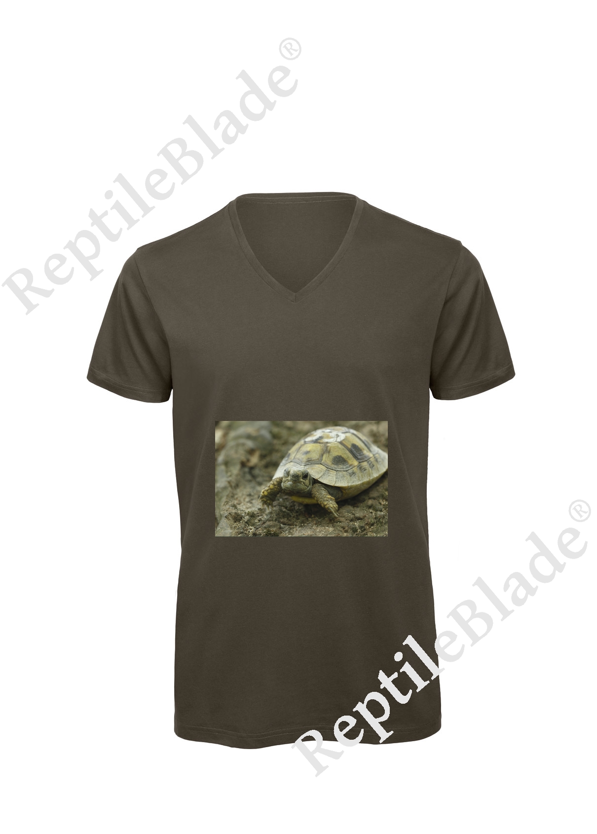 Miniature T-shirt homme col v "Lilo tortues"