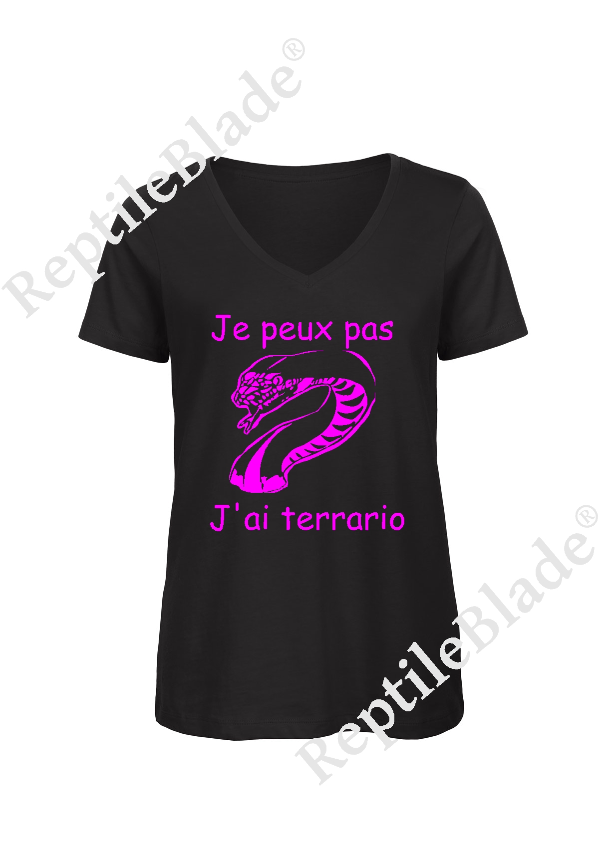 T-shirt femme col v "Je peux pas j'ai terrario"