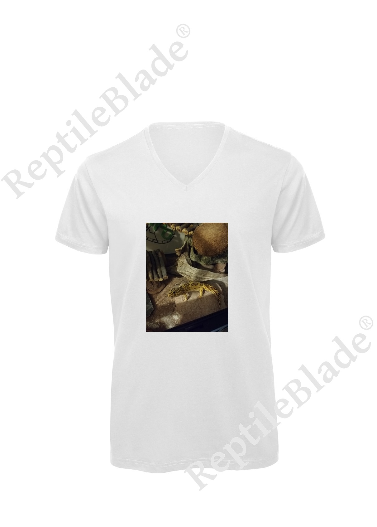 Miniature T-shirt homme col v "Lilo tortues"