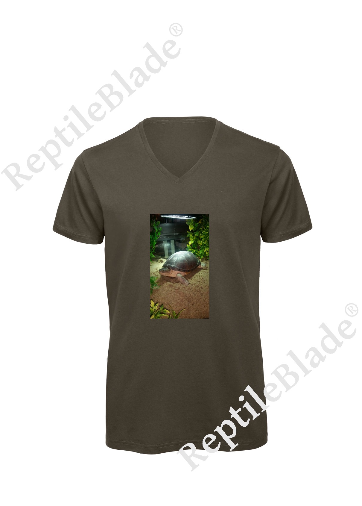 Miniature T-shirt homme col v "Lilo tortues"