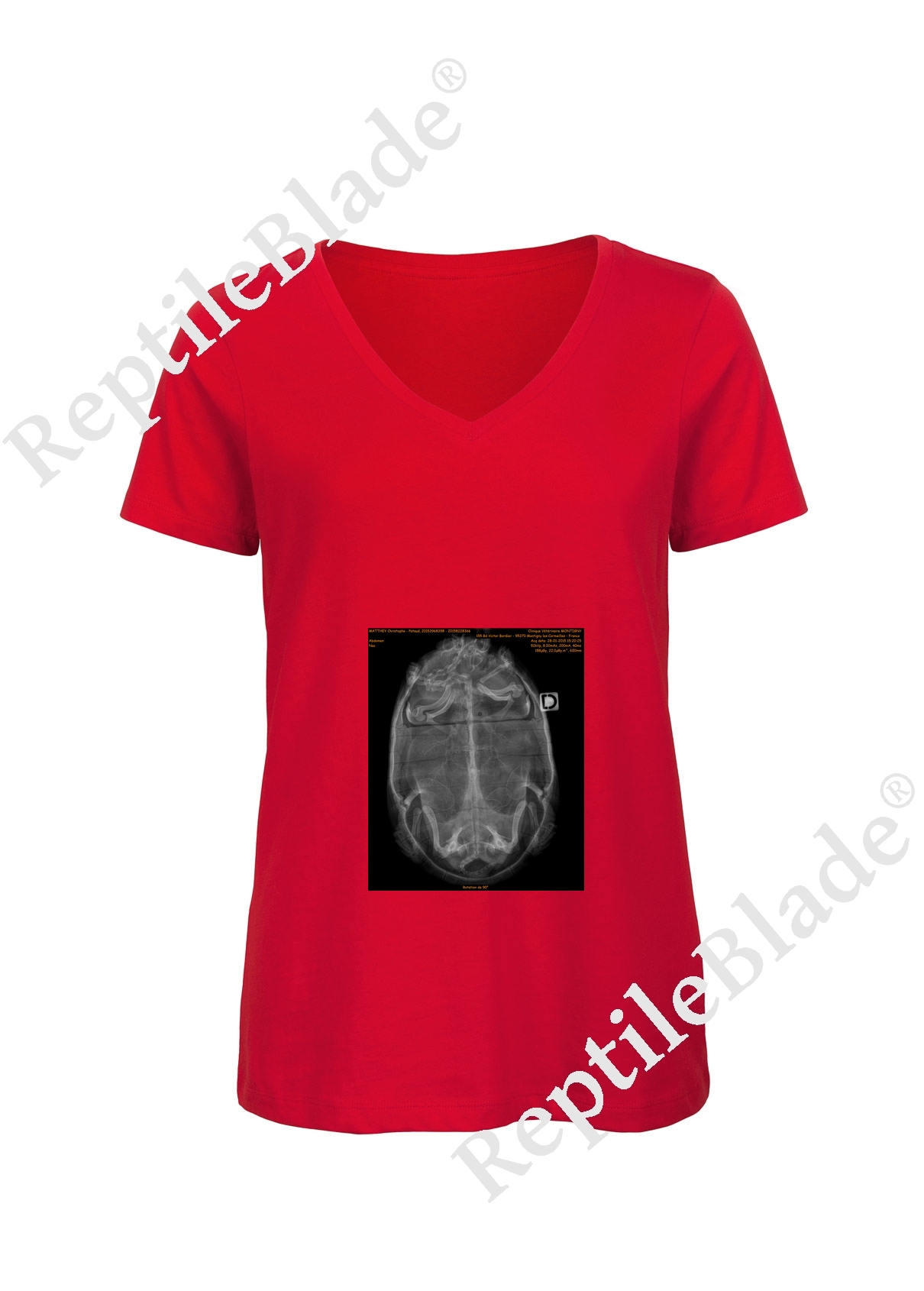 Miniature T-shirt femme col v "Lilo tortues"