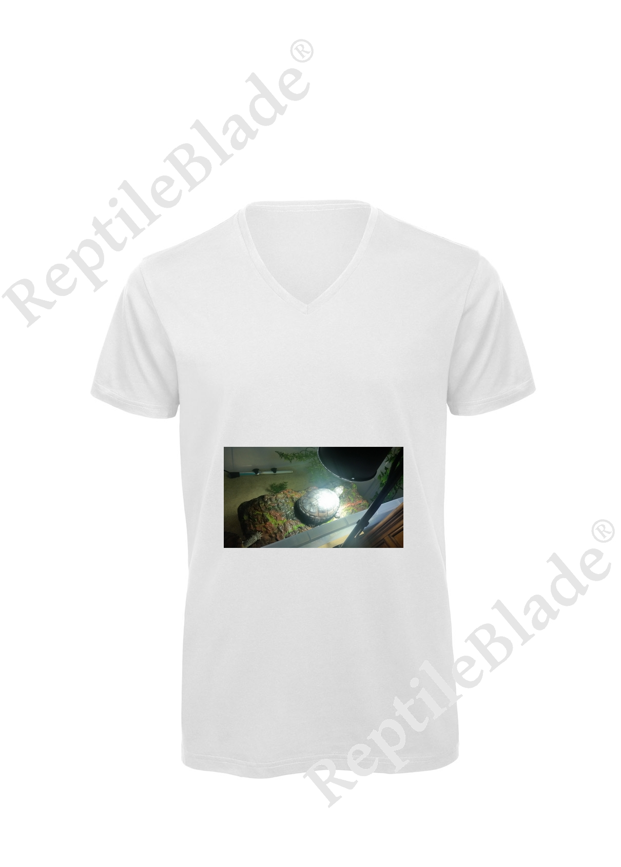 Miniature T-shirt homme col v "Lilo tortues"