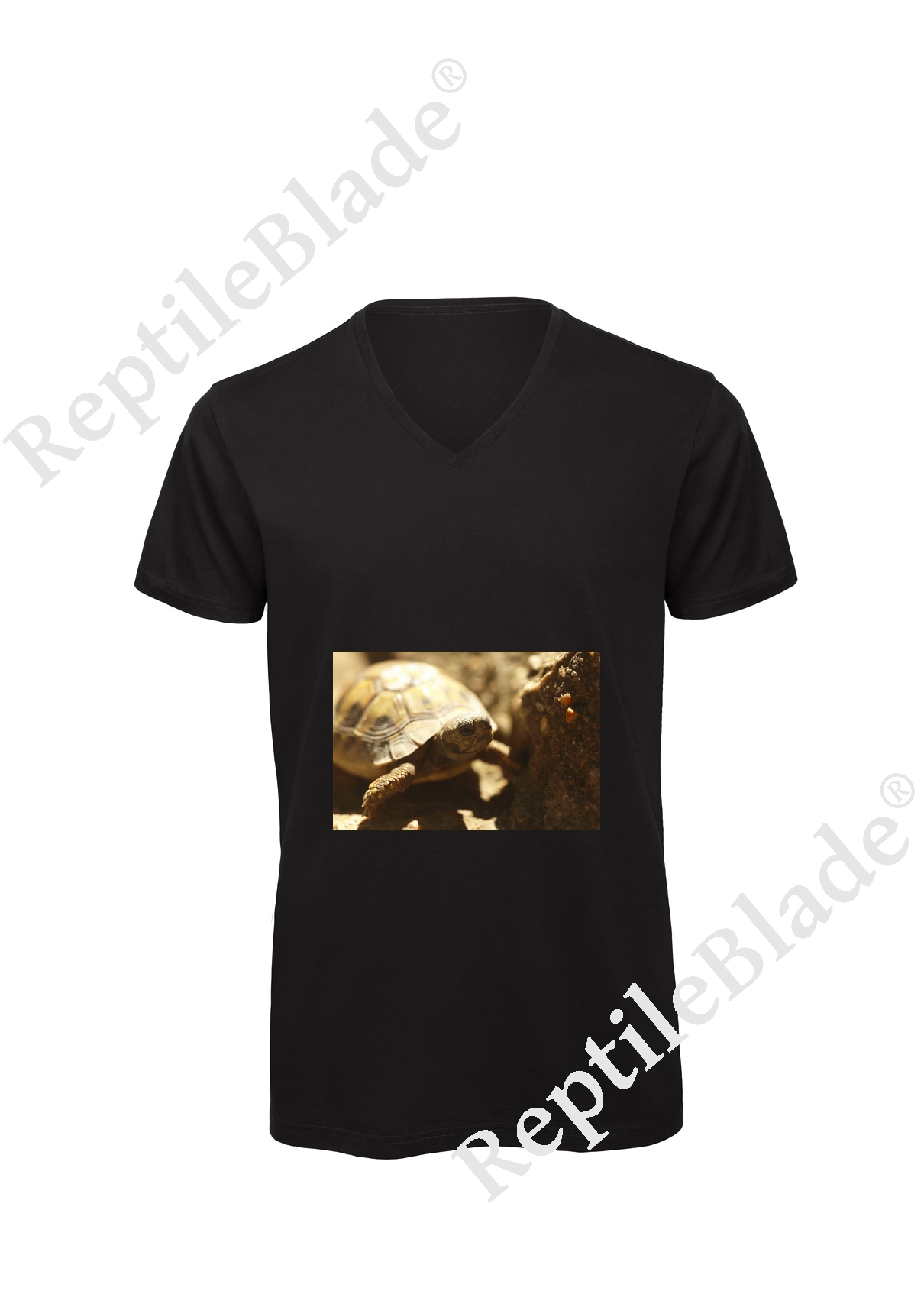 Miniature T-shirt homme col v "Lilo tortues"