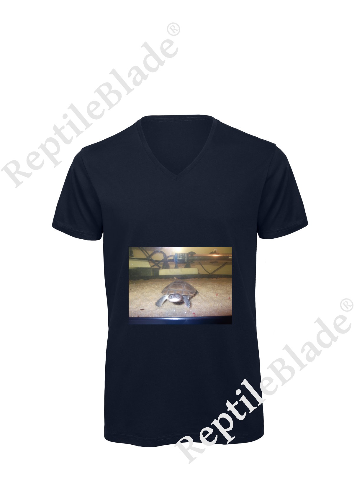 Miniature T-shirt homme col v "Lilo tortues"