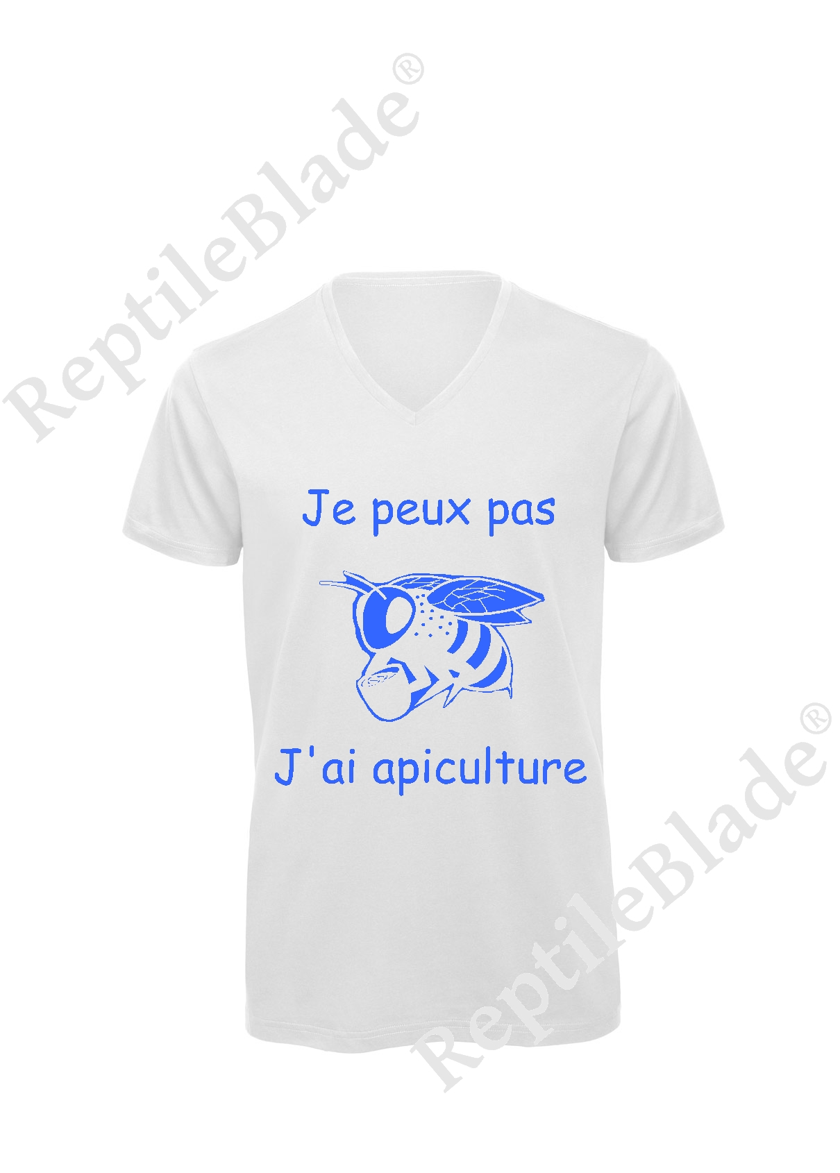 T-shirt homme col v "Je peux pas j'ai apiculture"