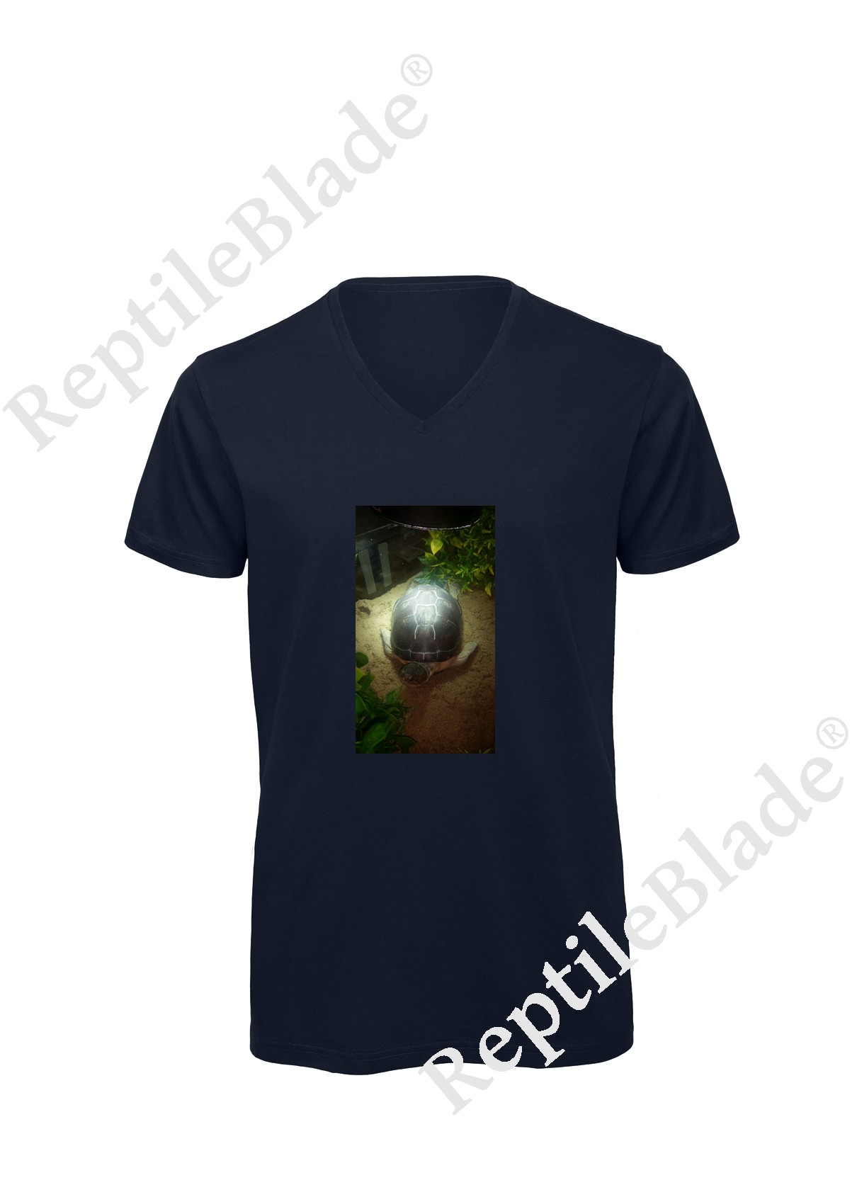 Miniature T-shirt homme col v "Lilo tortues"