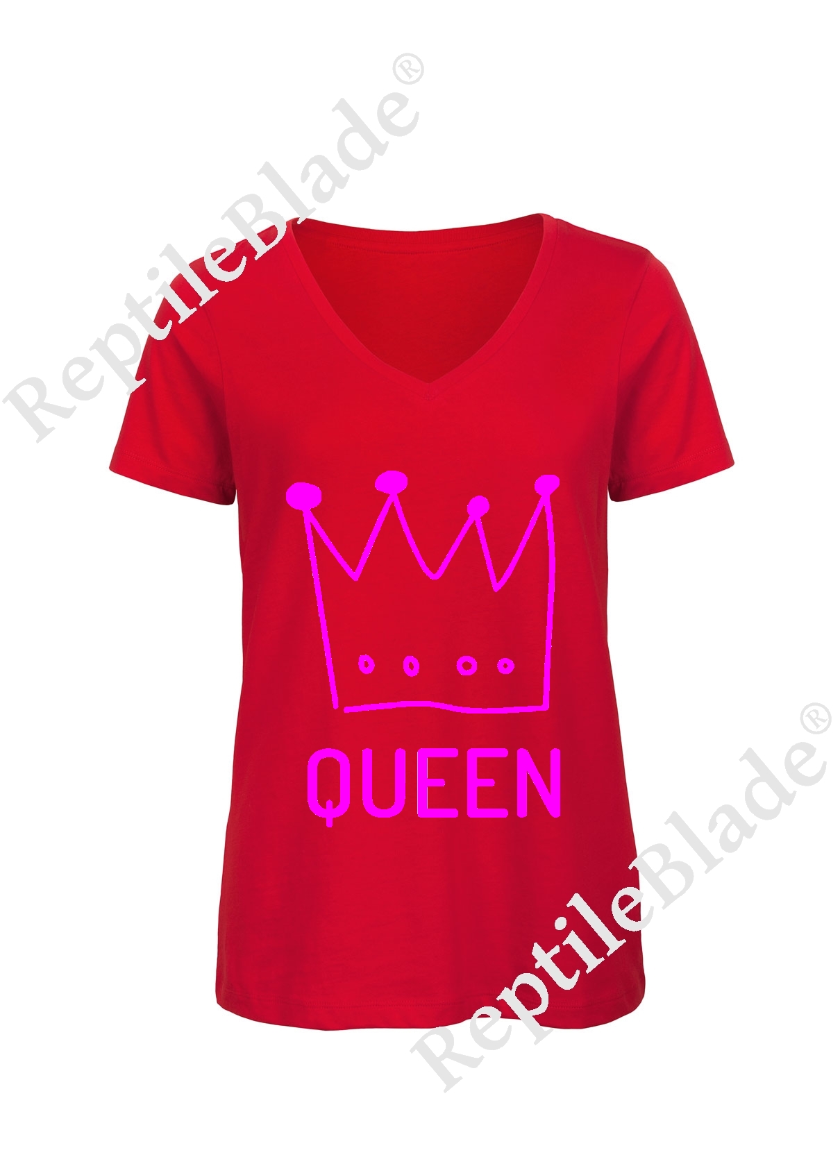 Miniature T-shirt femme col v "queen"