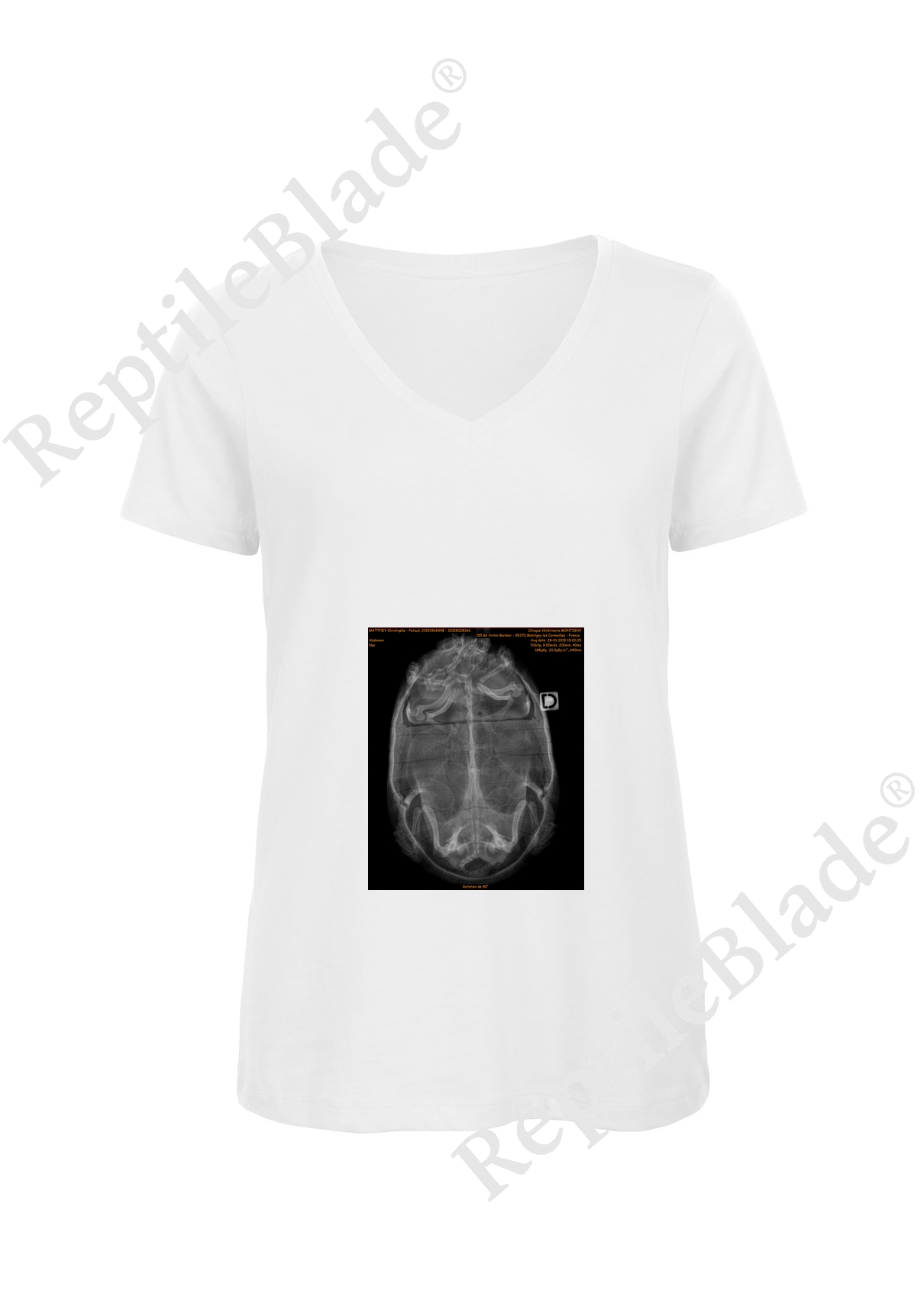 Miniature T-shirt femme col v "Lilo tortues"