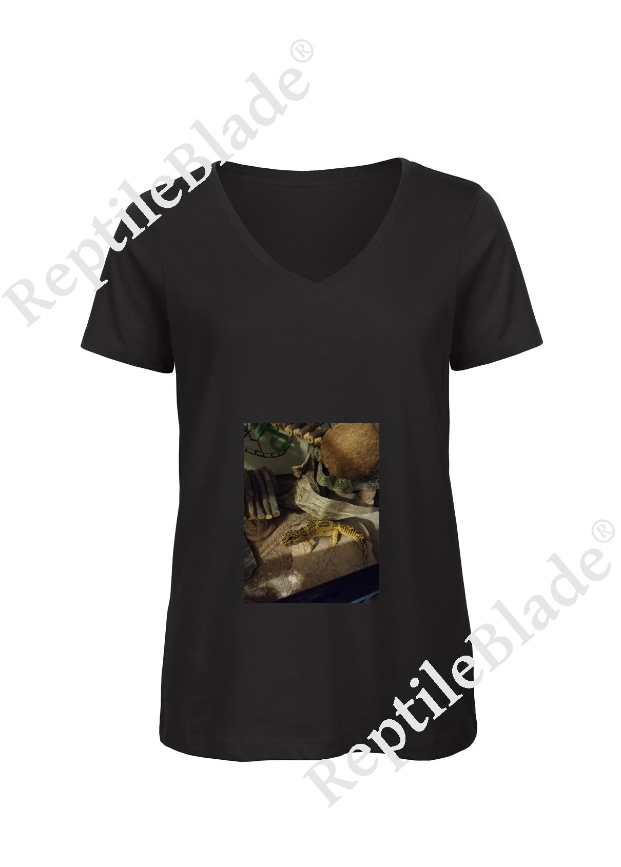 Miniature T-shirt femme col v "Lilo tortues"