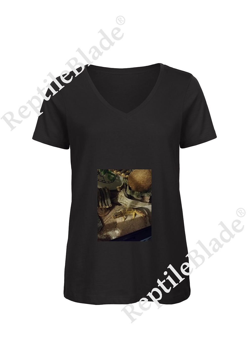 Miniaturbild: T-shirt femme col v "Lilo tortues"