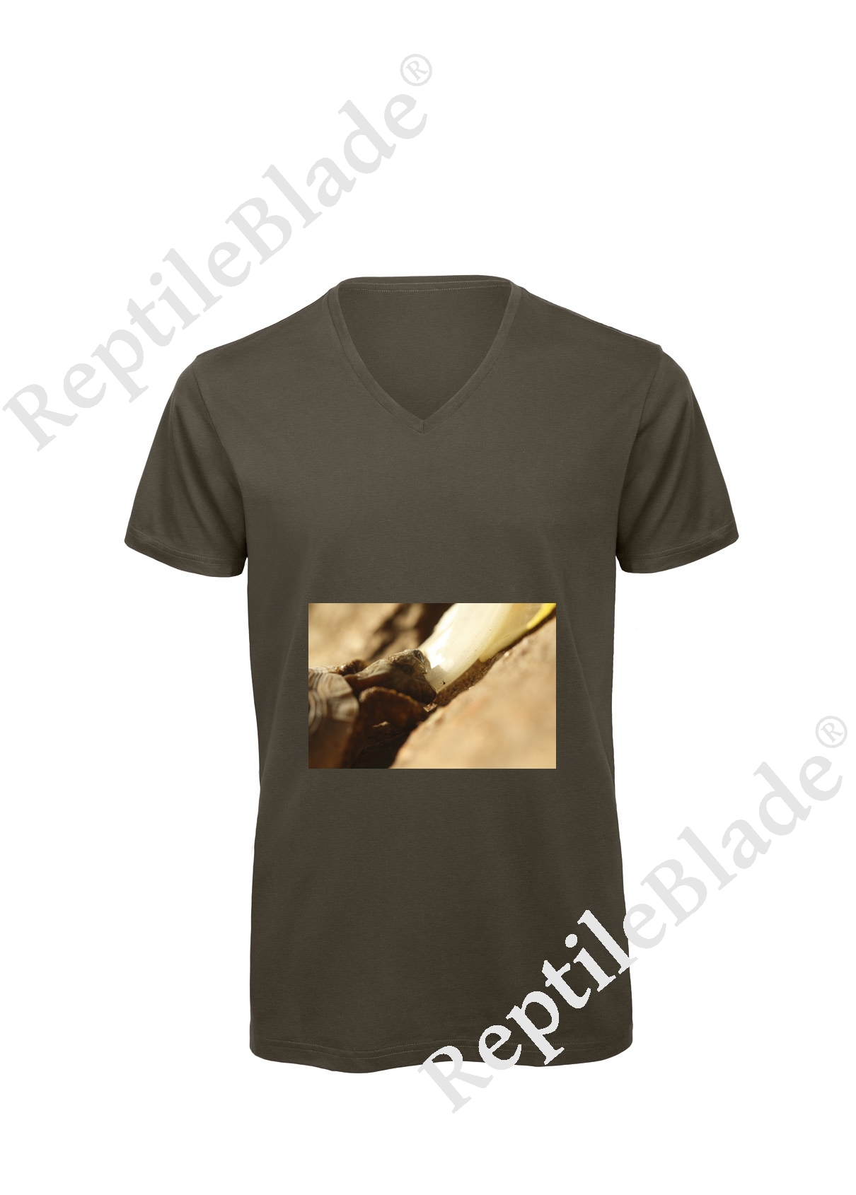Miniature T-shirt homme col v "Lilo tortues"