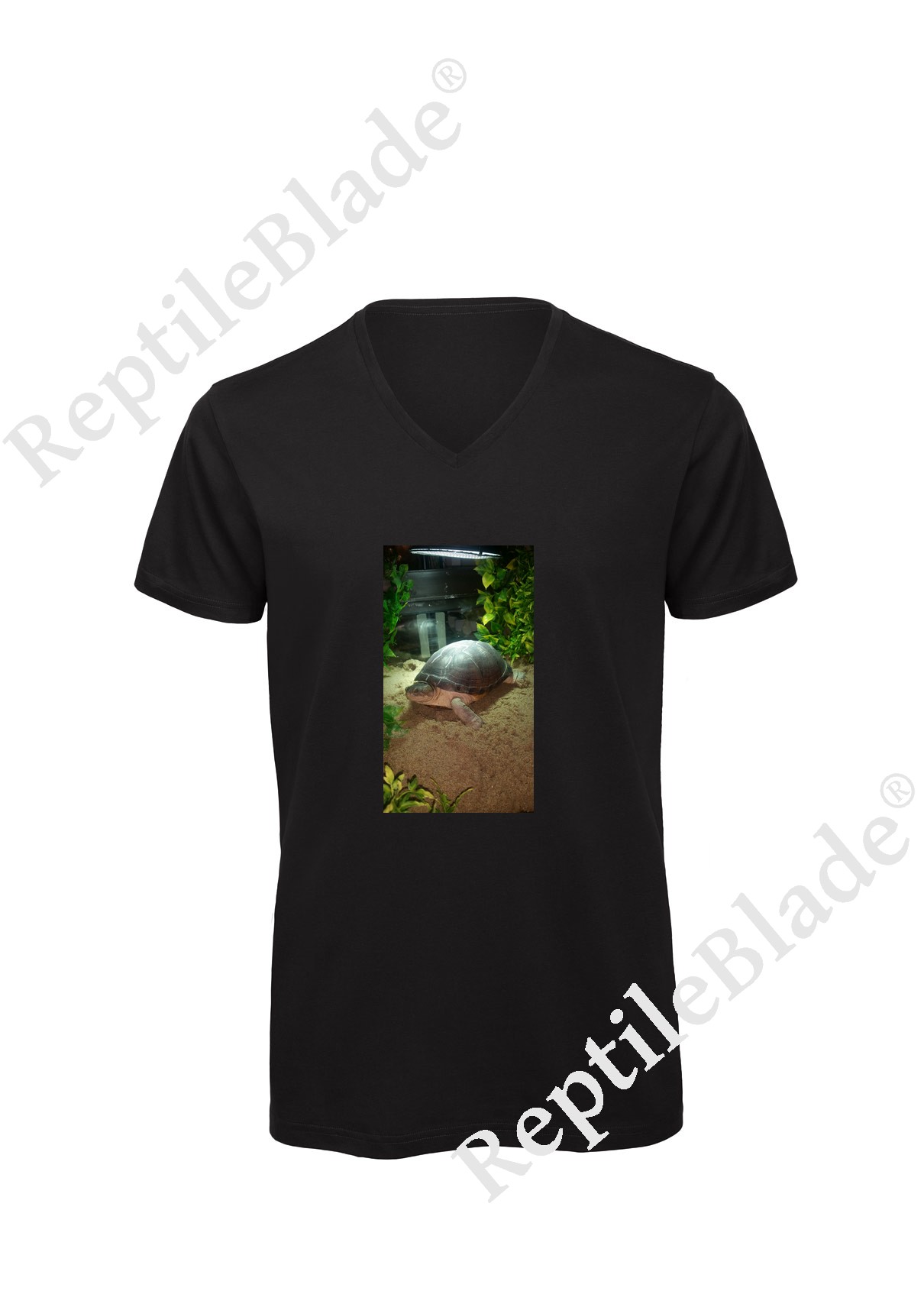 Miniature T-shirt homme col v "Lilo tortues"