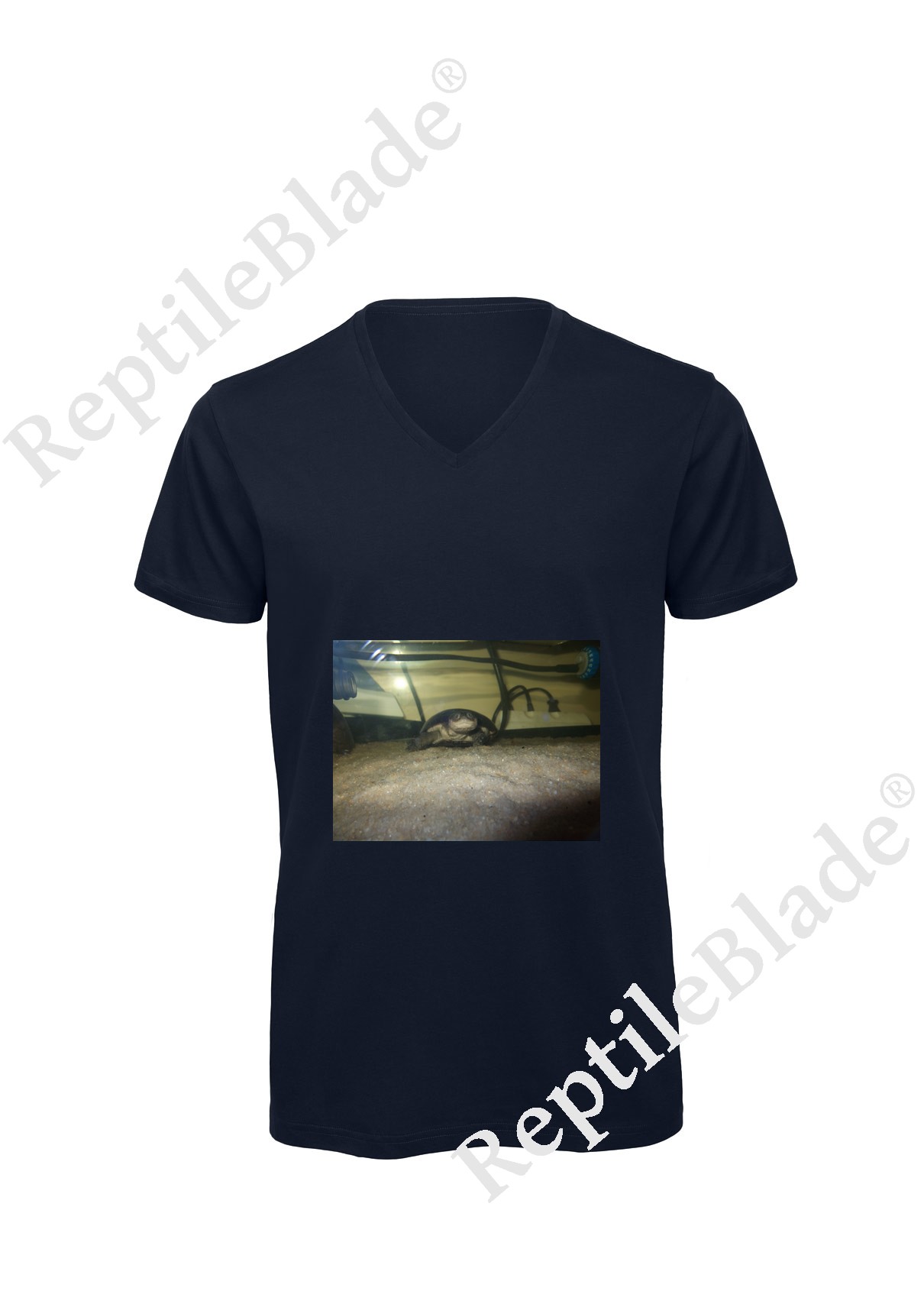 Miniature T-shirt homme col v "Lilo tortues"