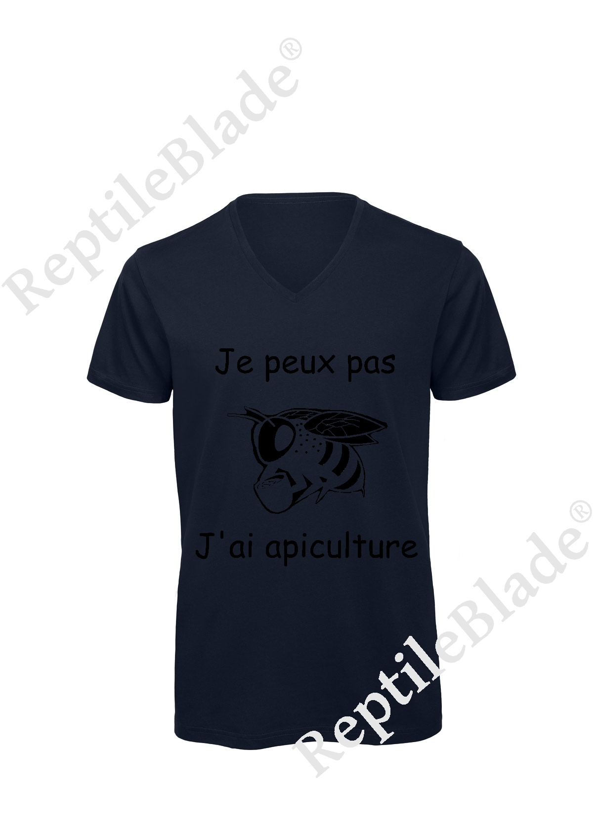 T-shirt homme col v "Je peux pas j'ai apiculture"