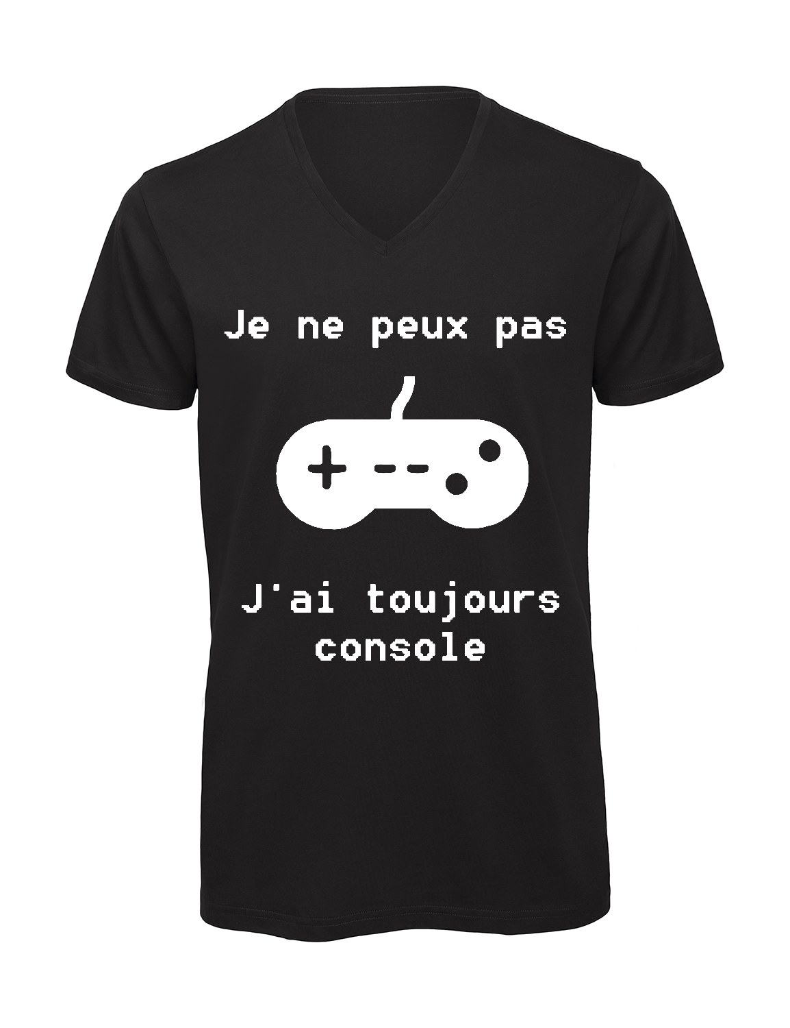 Miniature T-shirt homme col v "Je peux pas j'ai toujours console"