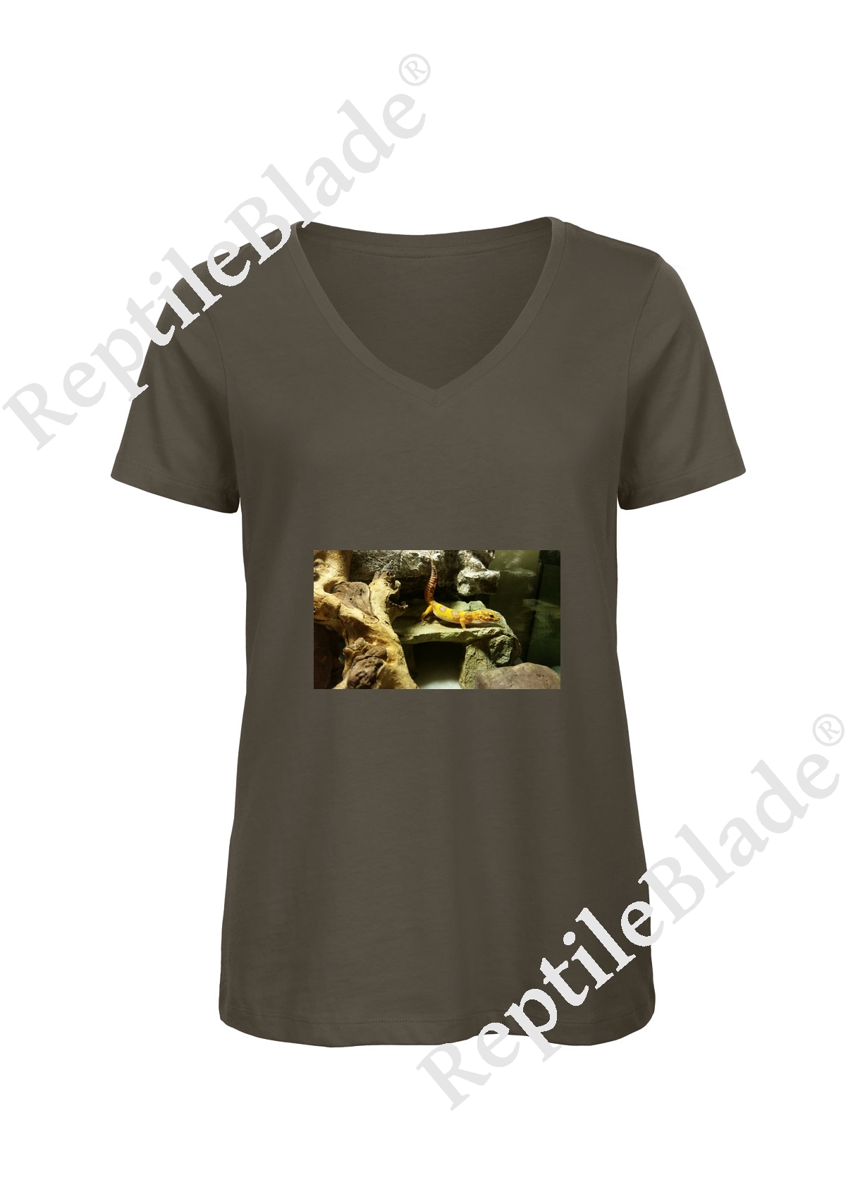 Miniature T-shirt femme col v "Lilo tortues"