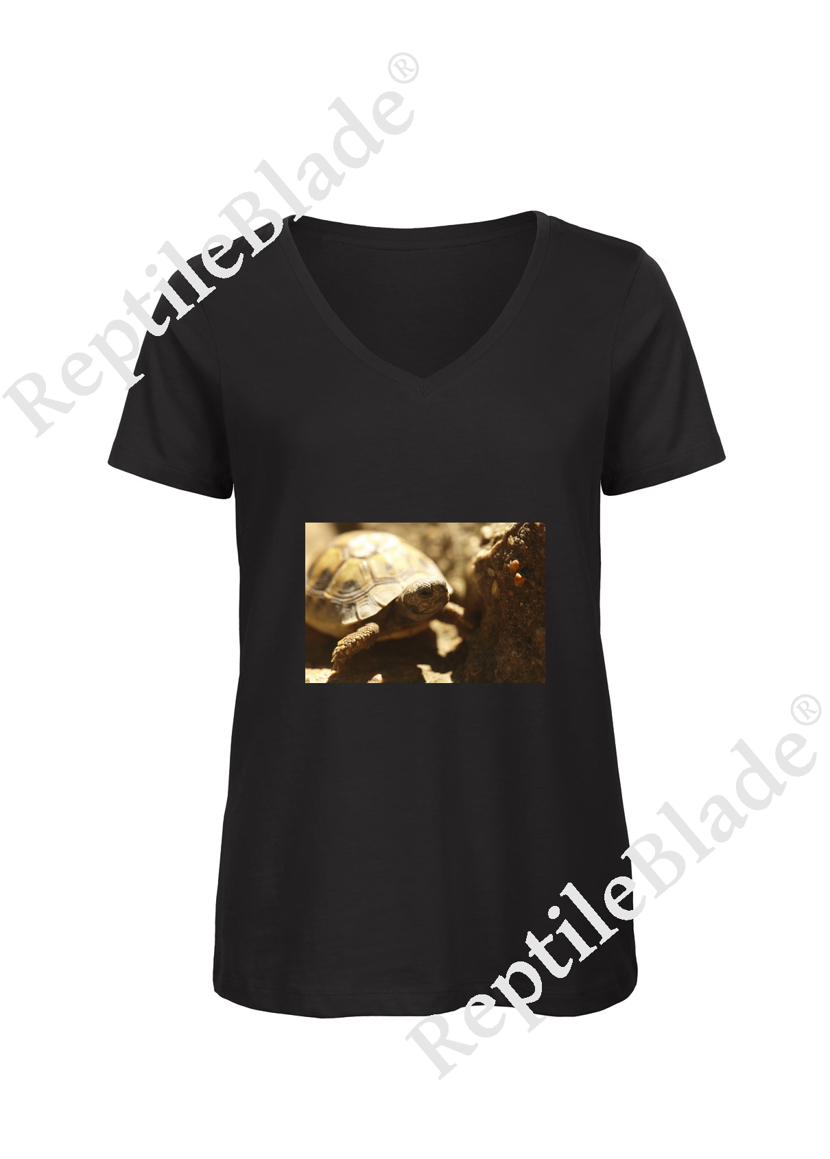 Miniature T-shirt femme col v "Lilo tortues"