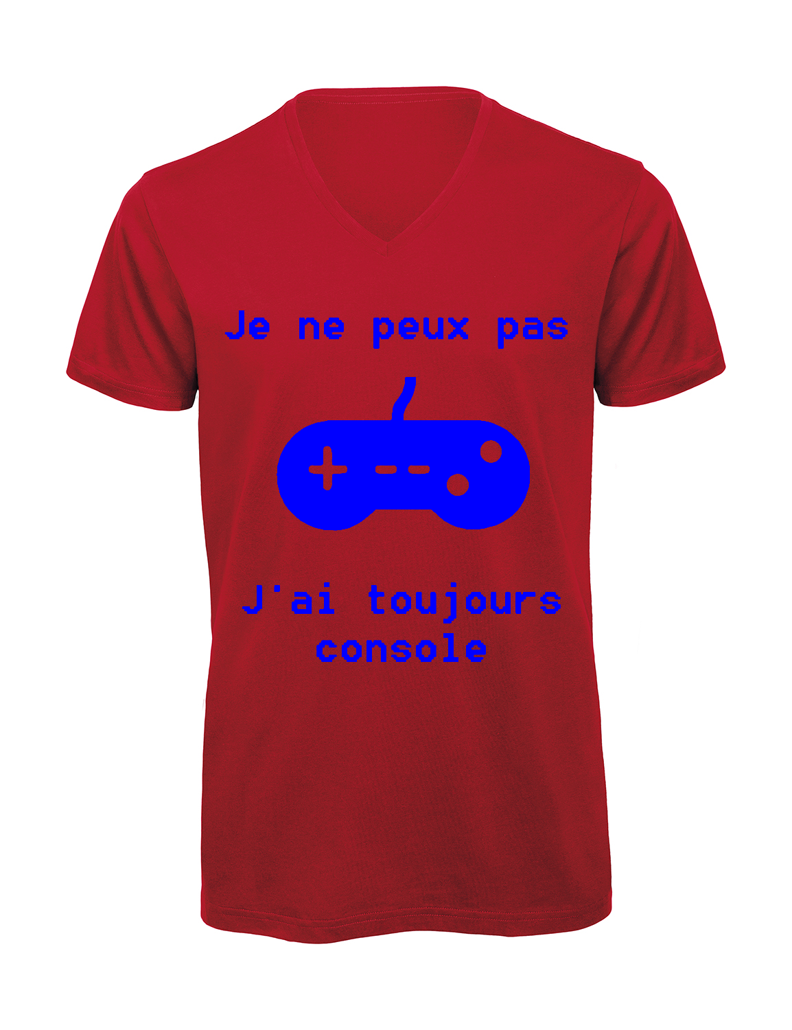Miniature T-shirt homme col v "Je peux pas j'ai toujours console"