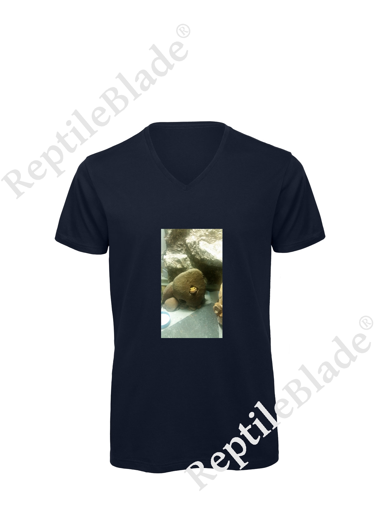 Miniature T-shirt homme col v "Lilo tortues"